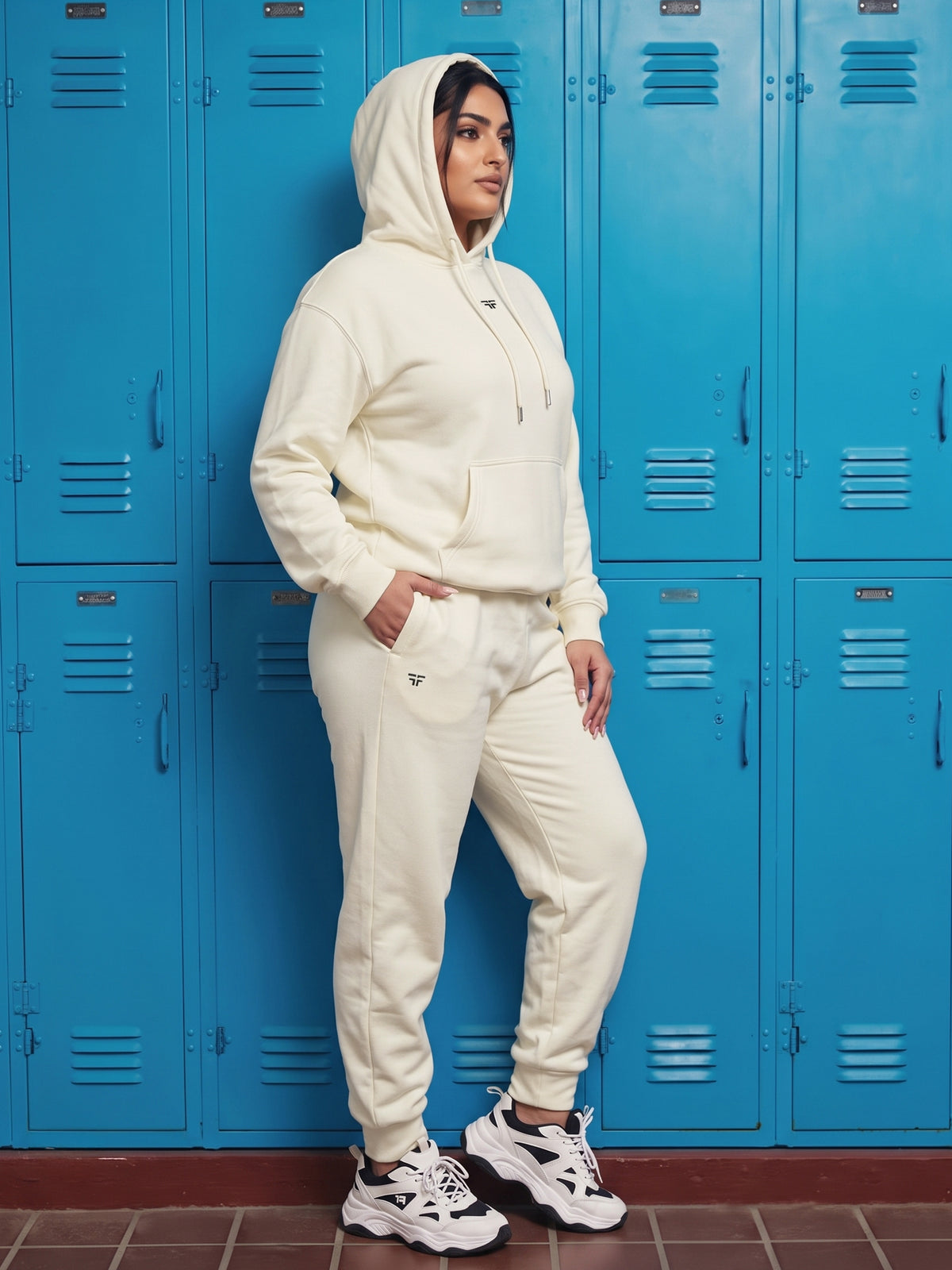 Cream Thermal Co-ord Set (Hoodie and Jogger Combo)