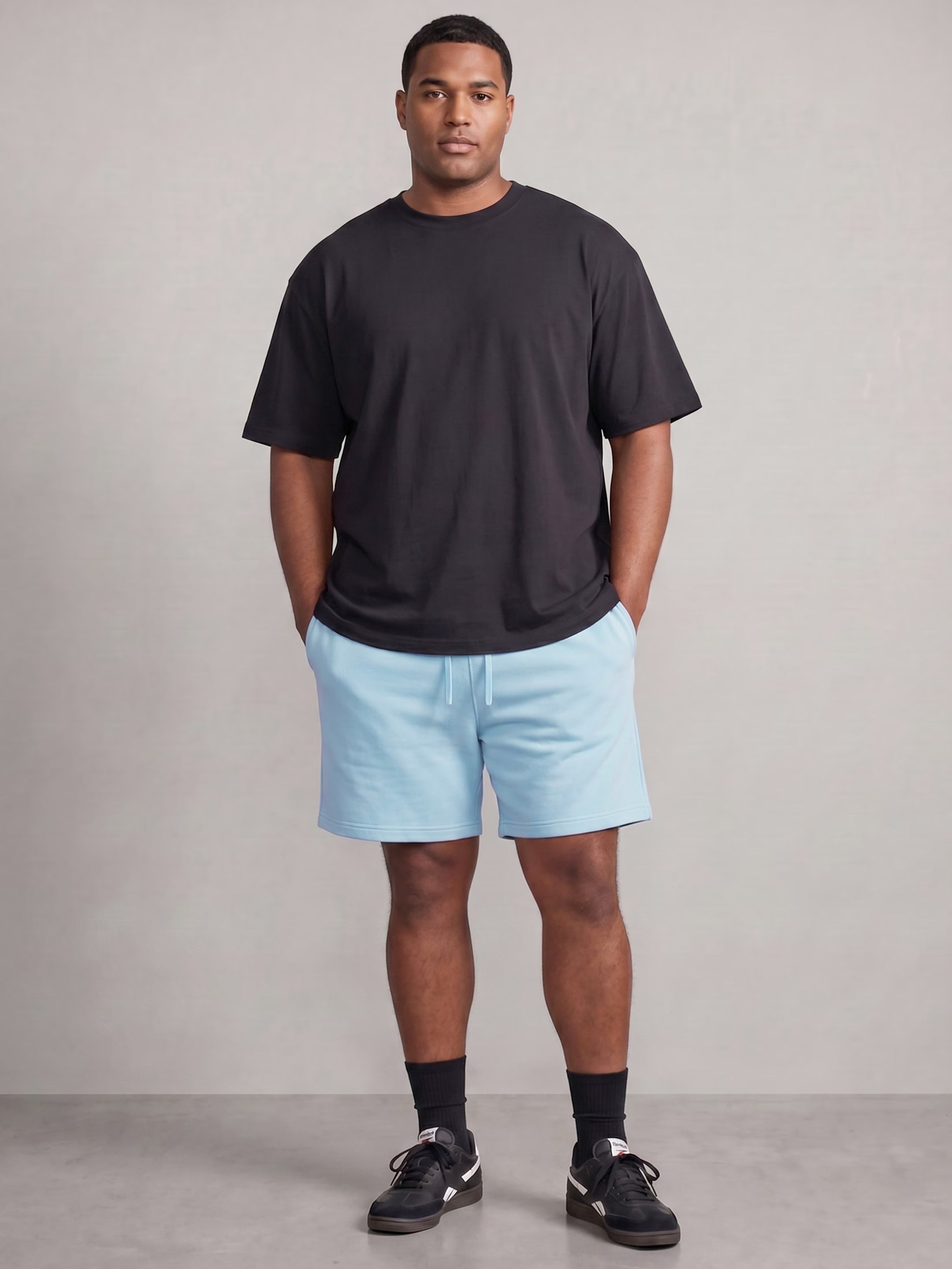 Light Blue Cotton Men's Shorts