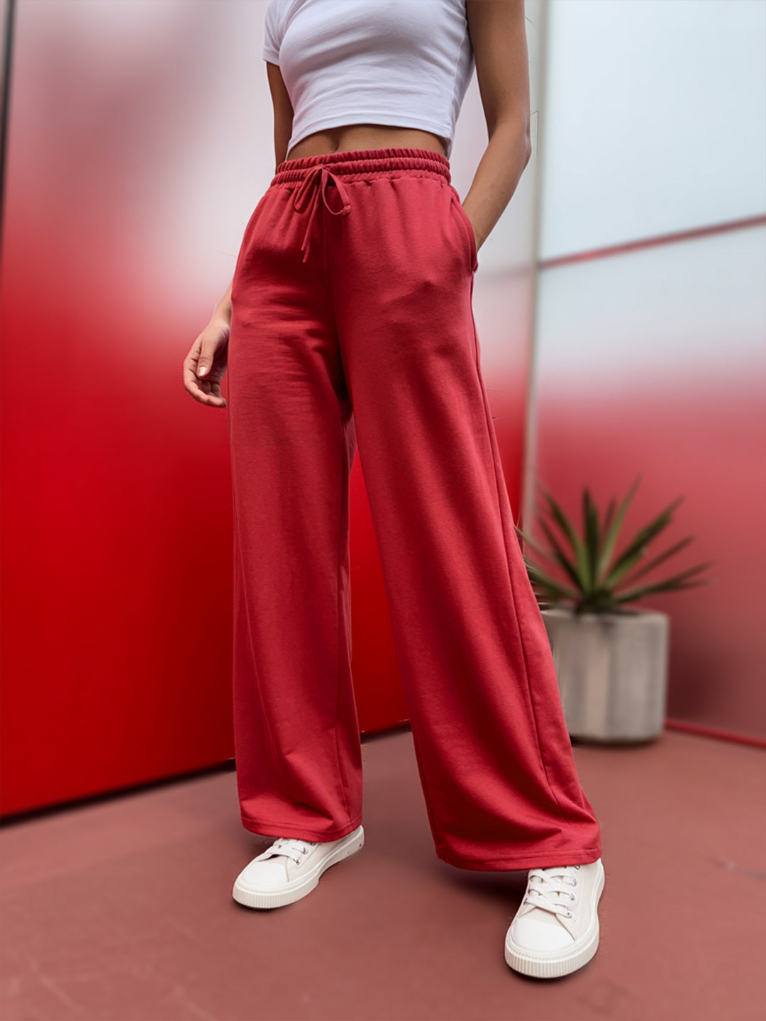 Red Flared PJ Pants (Plus Size)