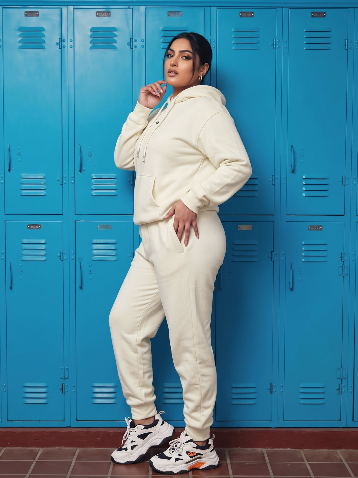Cream Thermal Co-ord Set (Hoodie and Jogger Combo)
