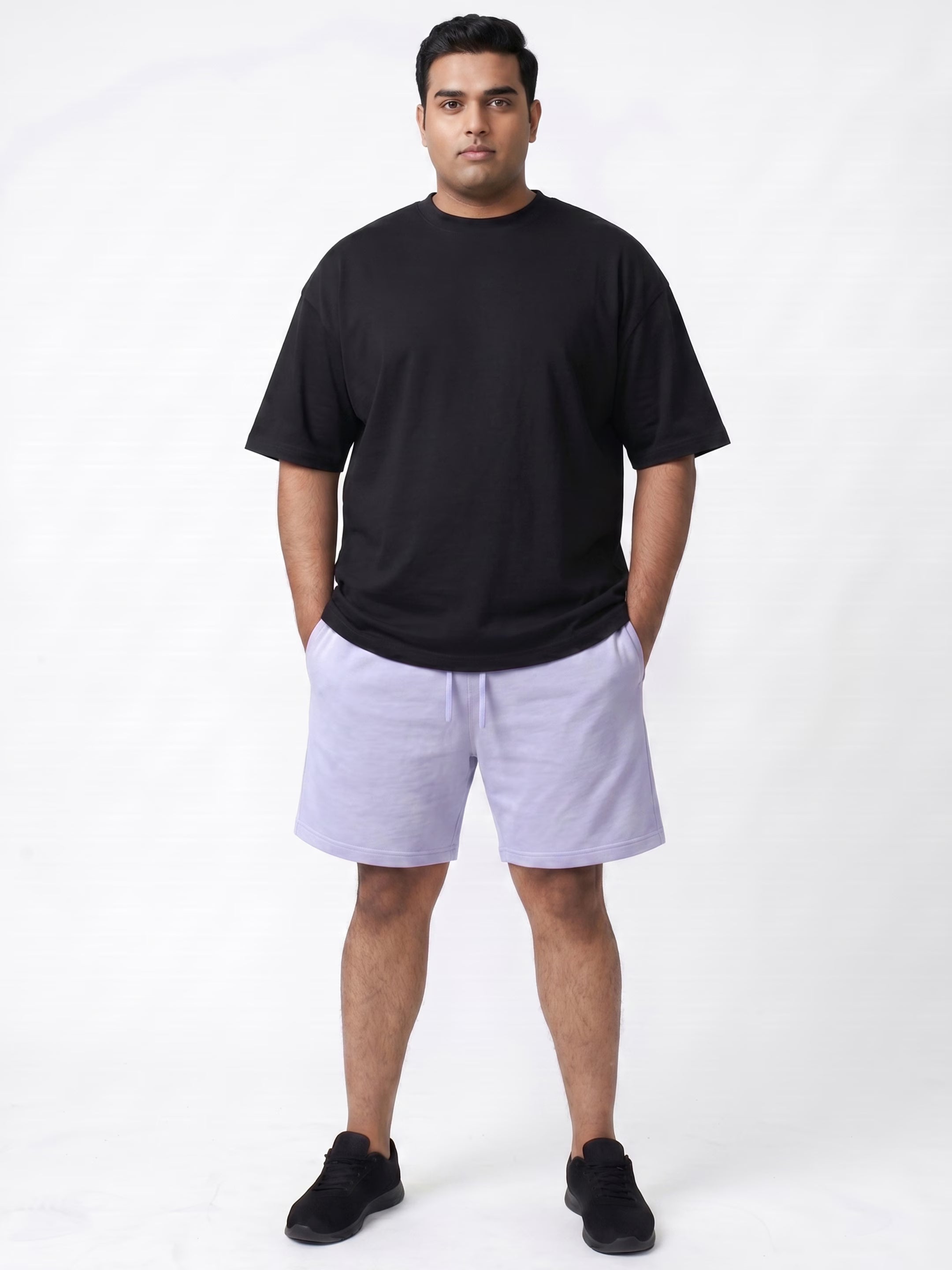 Light Purple Cotton Men's Shorts