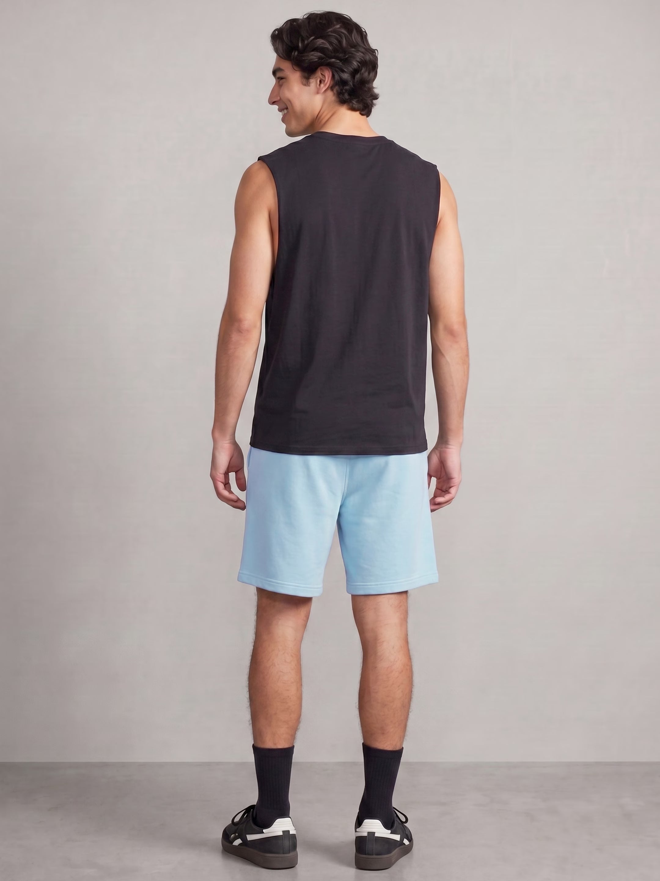 Light Blue Cotton Men's Shorts