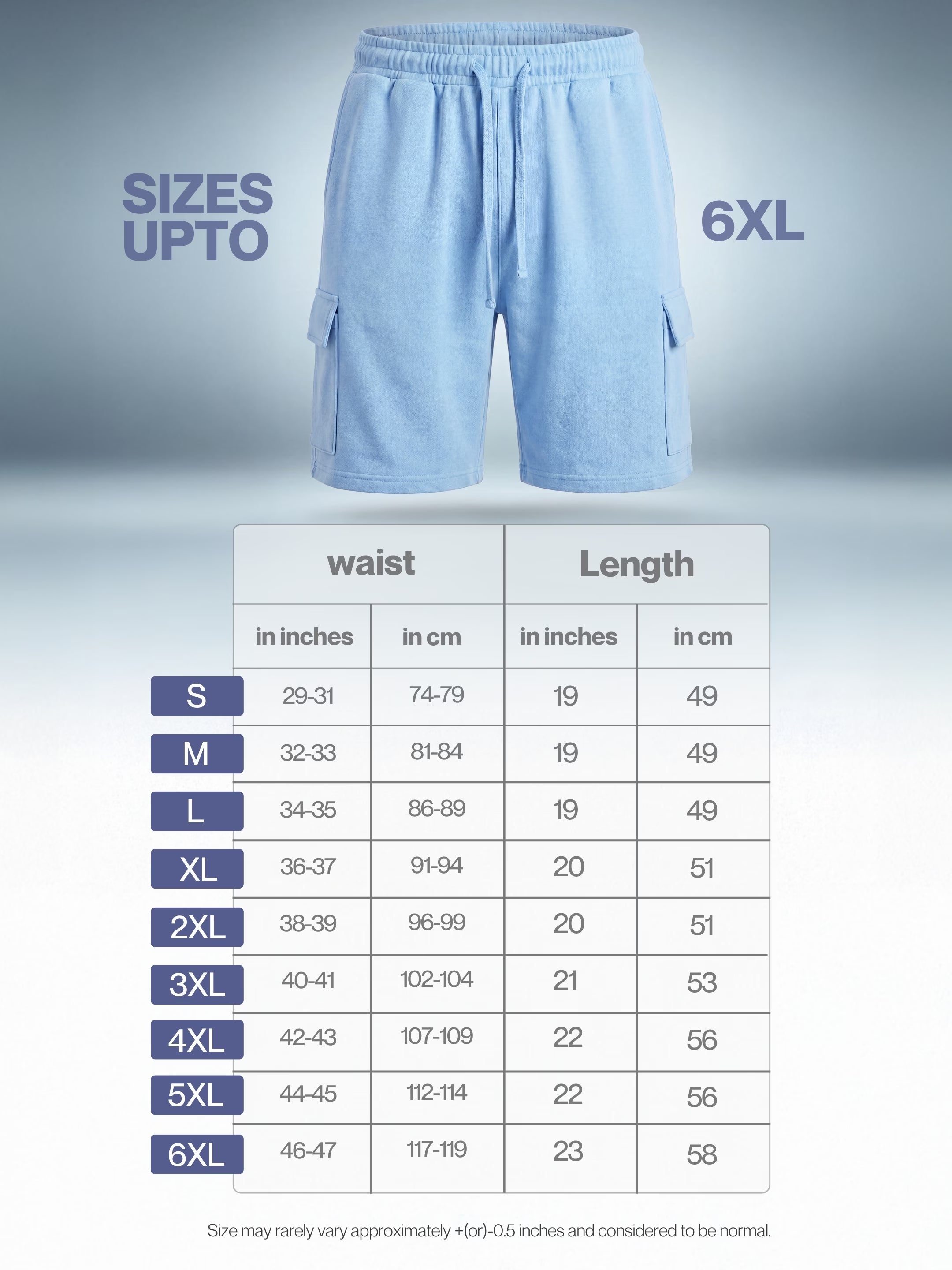 Sky Blue Cargo Cotton Men's Shorts