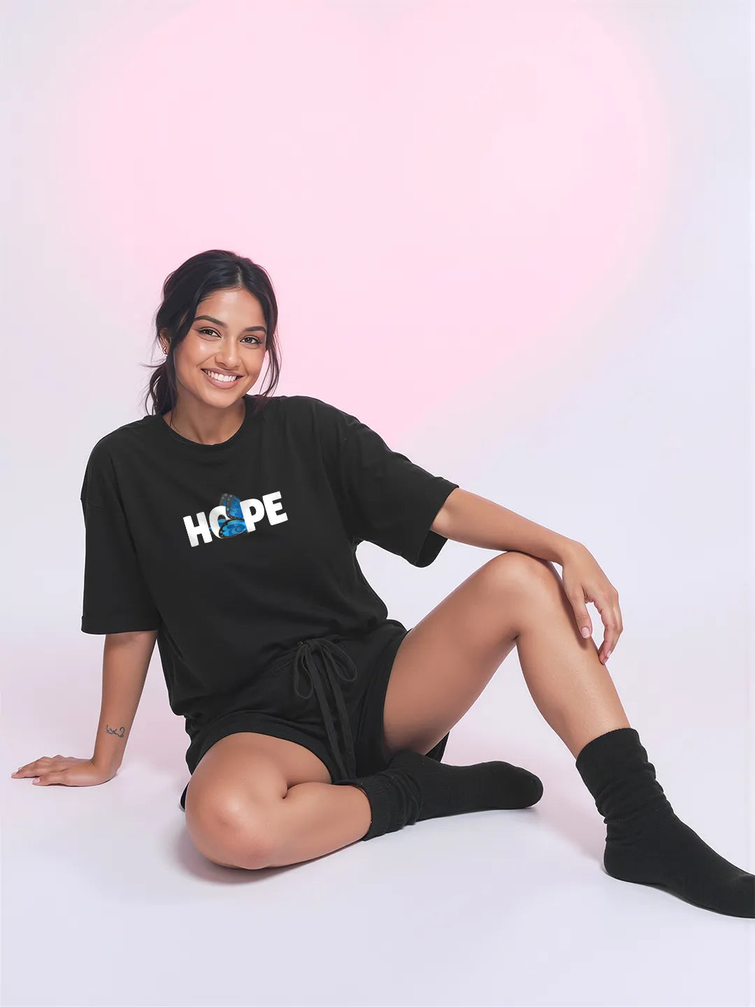 Hope Cotton Women's T Shirt and Shorts Combo Set