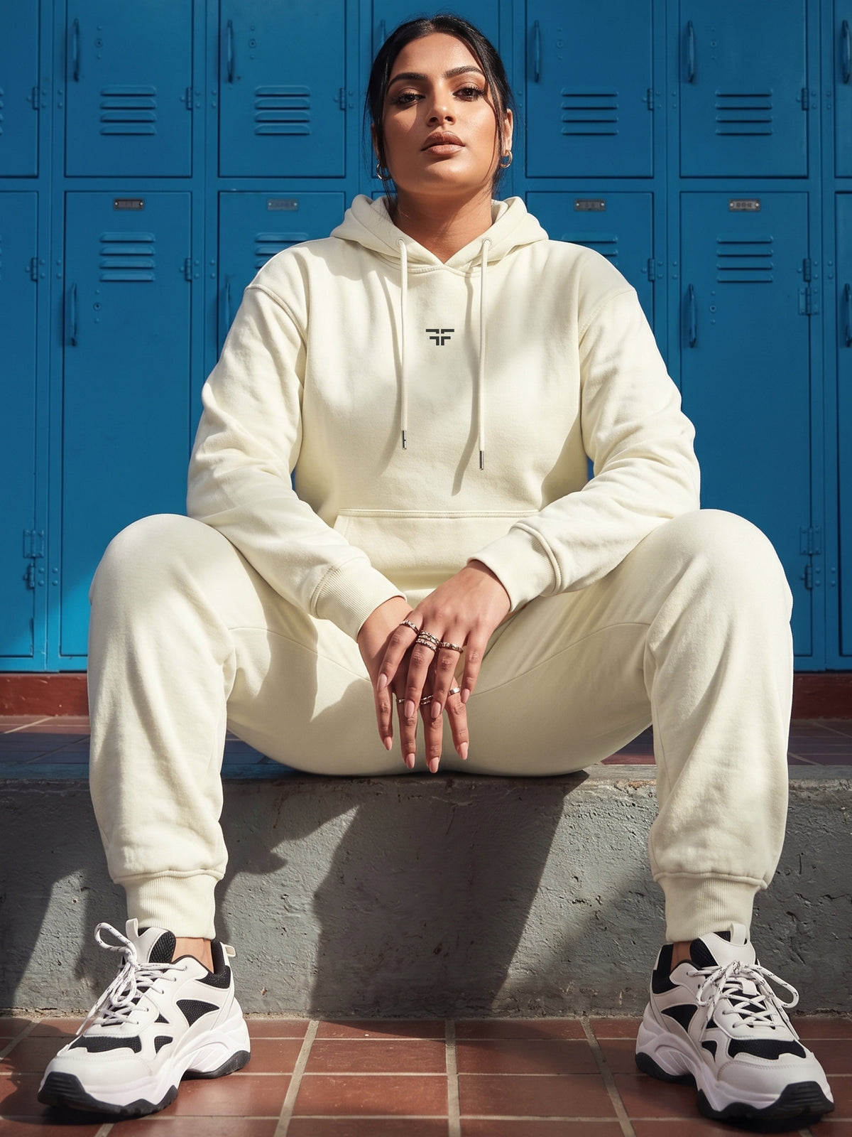Cream Thermal Co-ord Set (Hoodie and Jogger Combo)