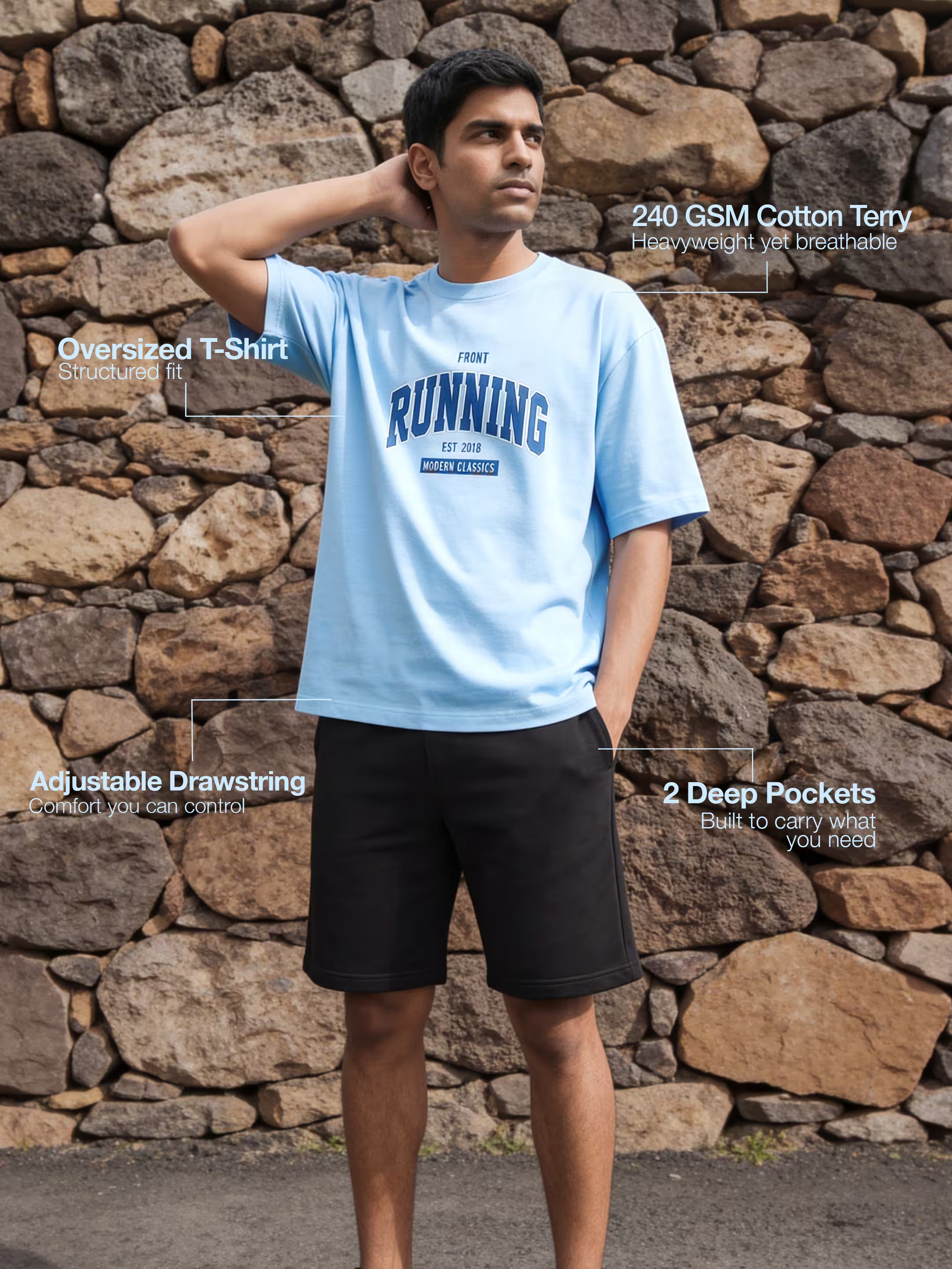Running Cotton Men's 240 GSM AirEase Summer Coords