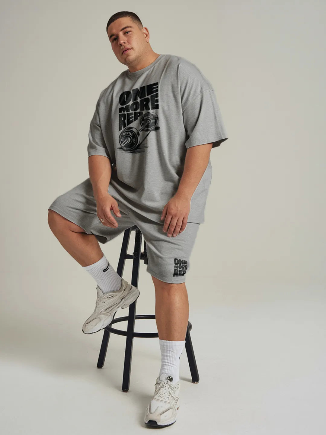 One More Rep Cotton Mens T Shirt and Shorts Combo Set