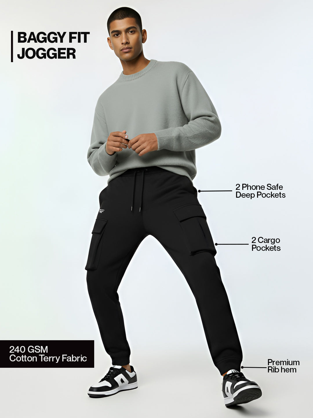 Black Joggers w/ Box Pockets