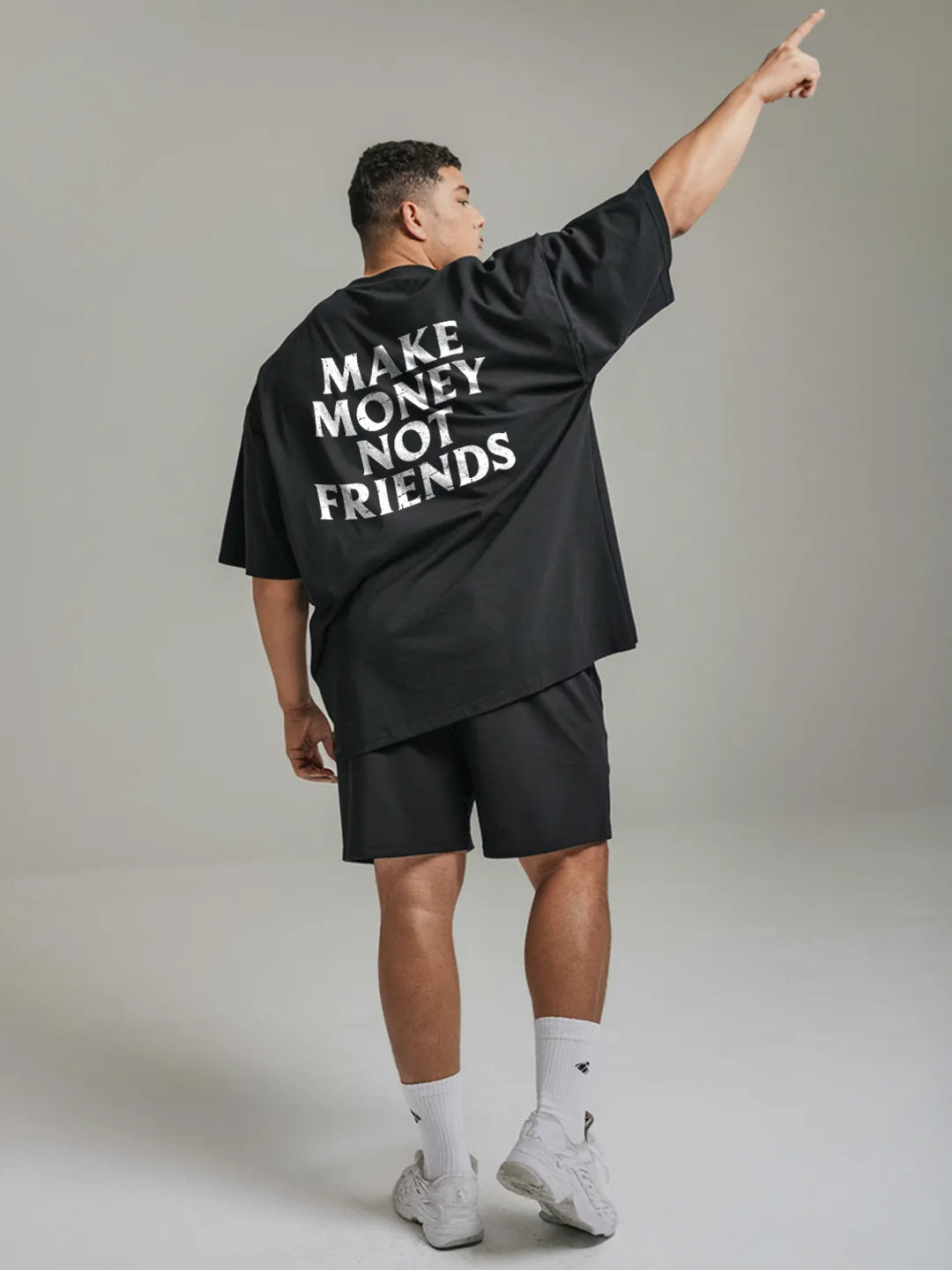 Make Money Not Friends Cotton Mens T Shirt and Shorts Combo Set