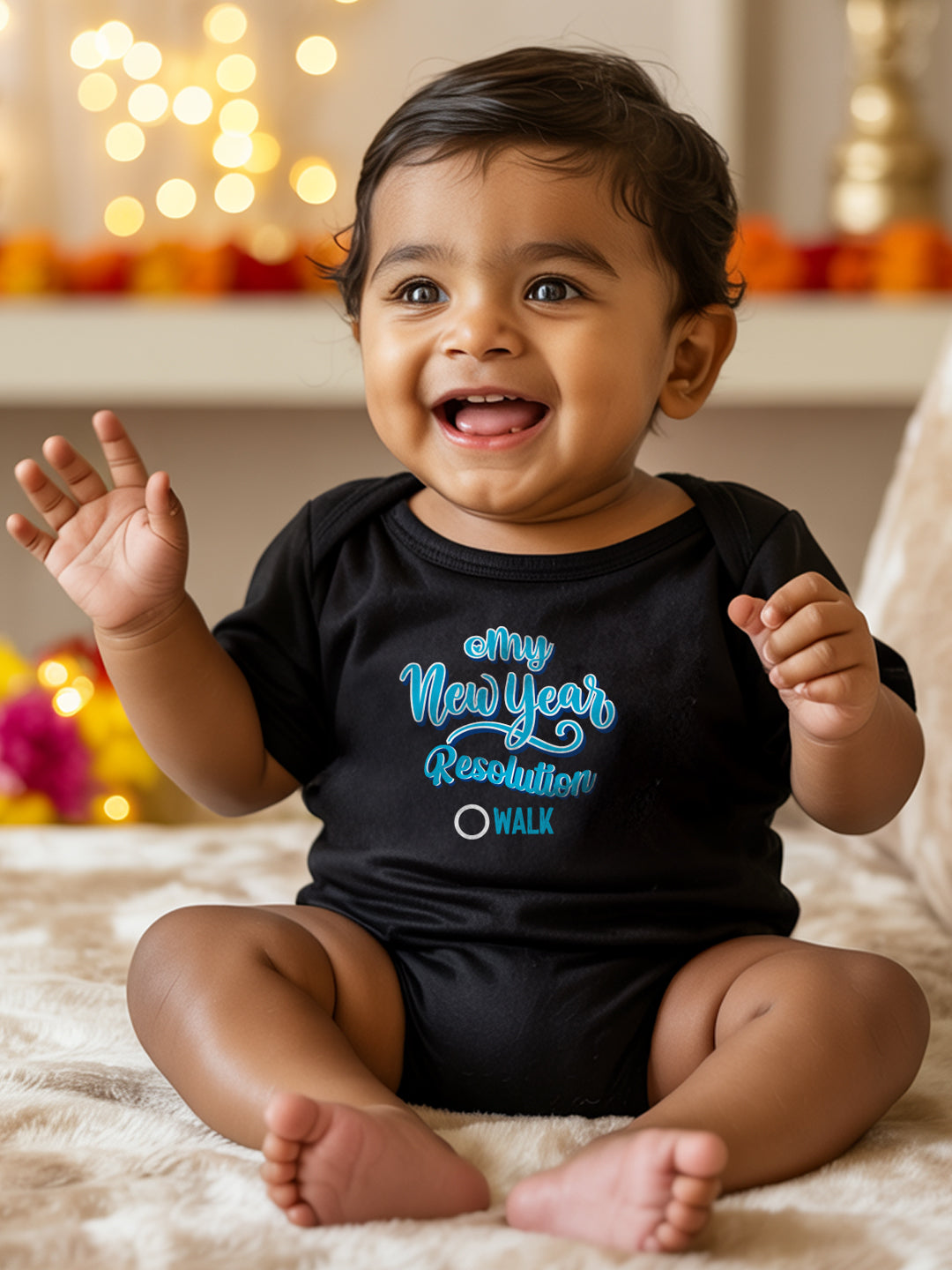 My New Year Resolution Walk Baby Romper | Onesies