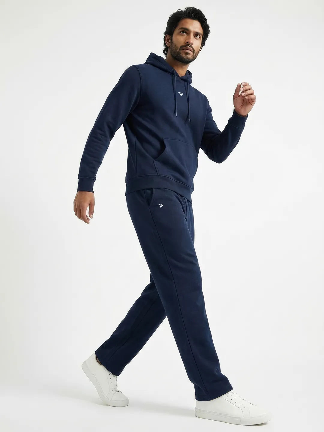 || NAVY STRAIGHT THERMAL CO-ORD SET (HOODIE & STRAIGHT FIT TRACKS COMBO) ||