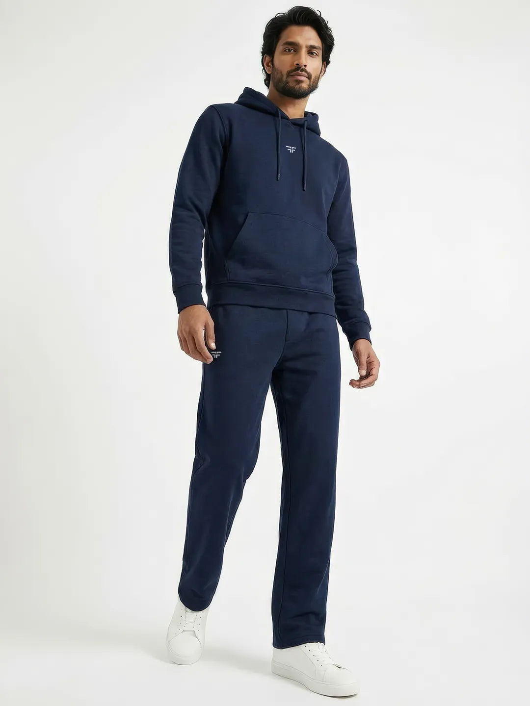 || NAVY STRAIGHT THERMAL CO-ORD SET (HOODIE & STRAIGHT FIT TRACKS COMBO) ||