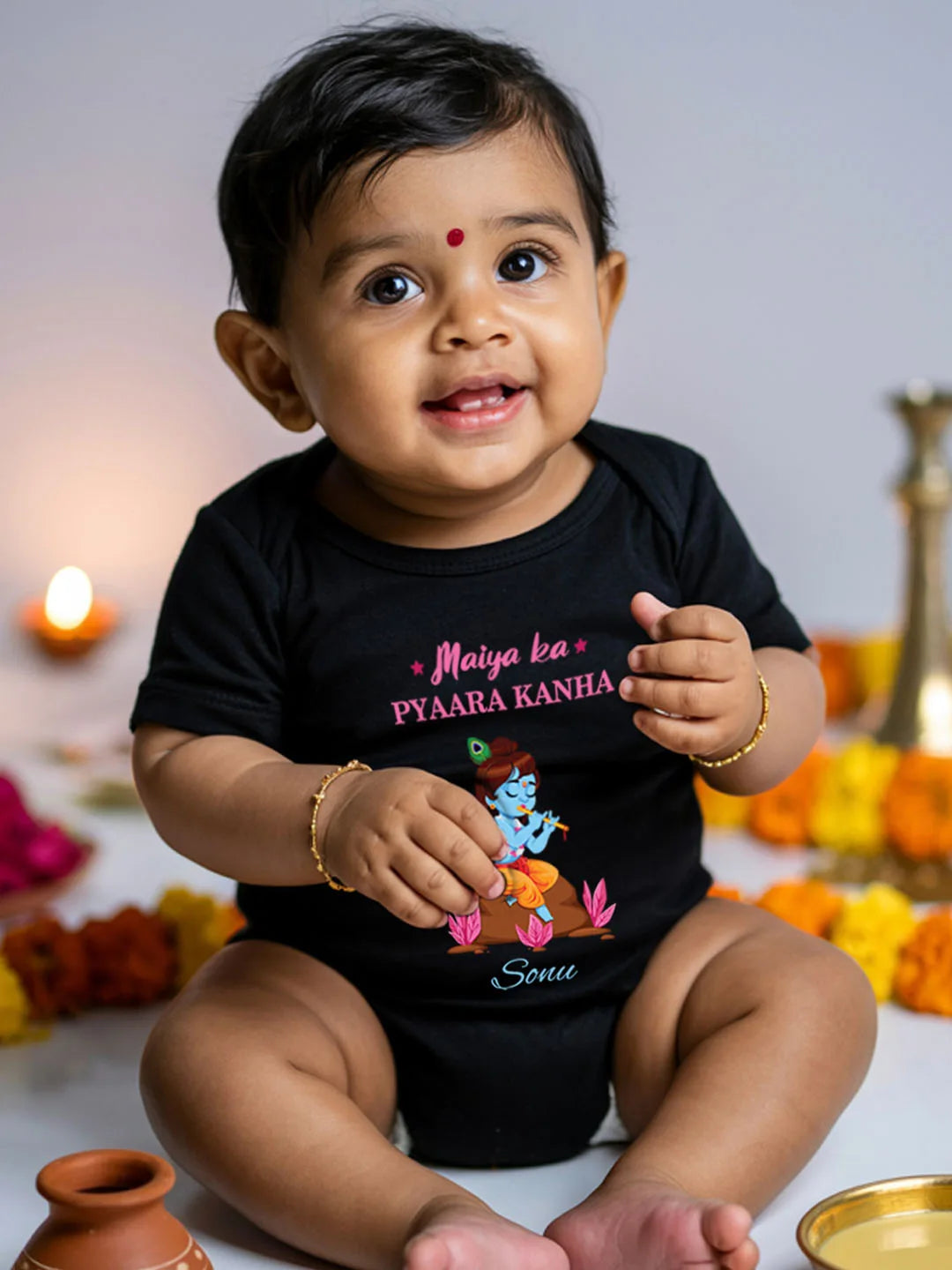 Maiya Ka Pyaara Kanha Baby Romper | Onesies w/ Custom Name