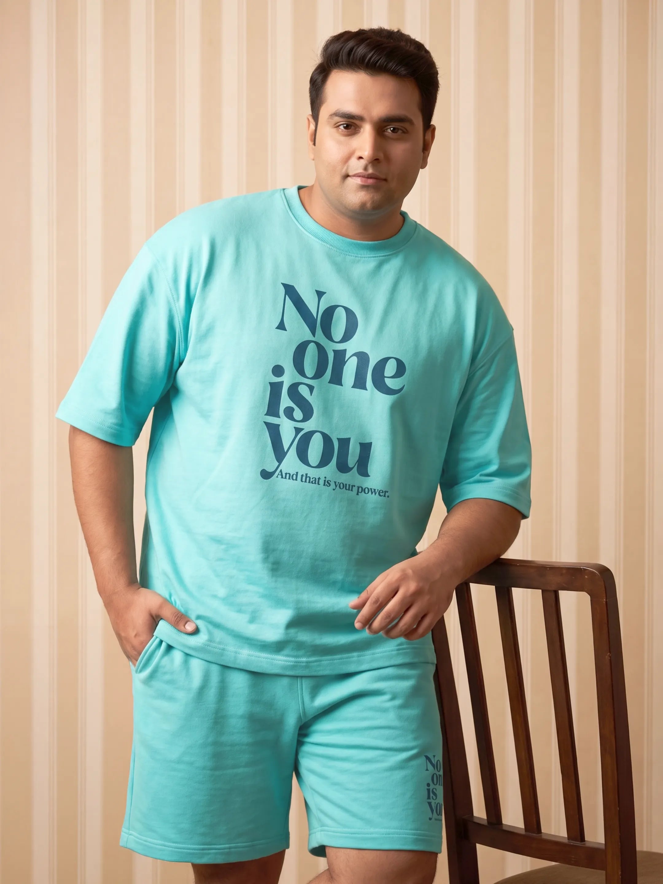 No One Is You Cotton Men's Oversized Coord Sets