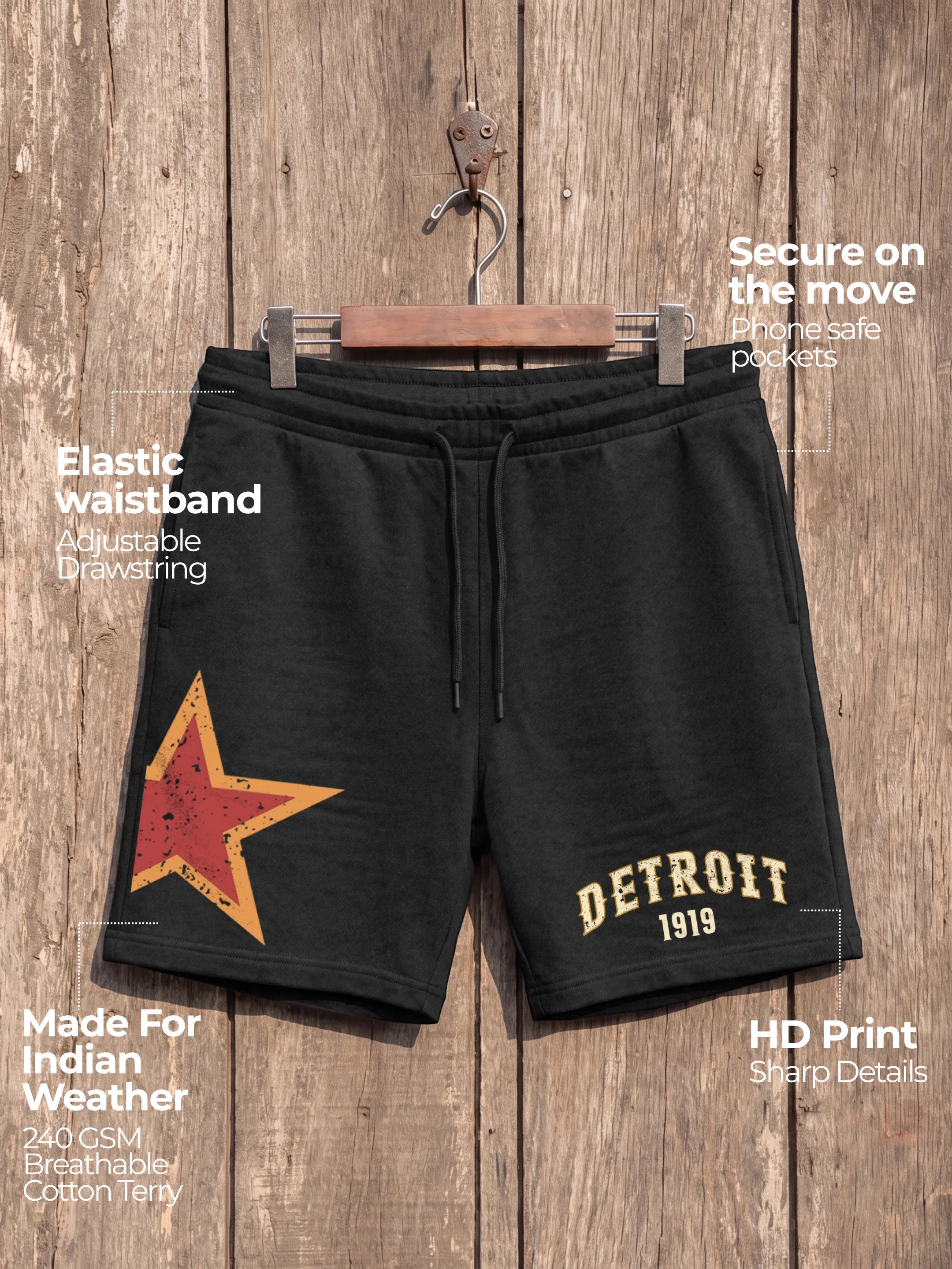 Detroit Cotton Mens Shorts