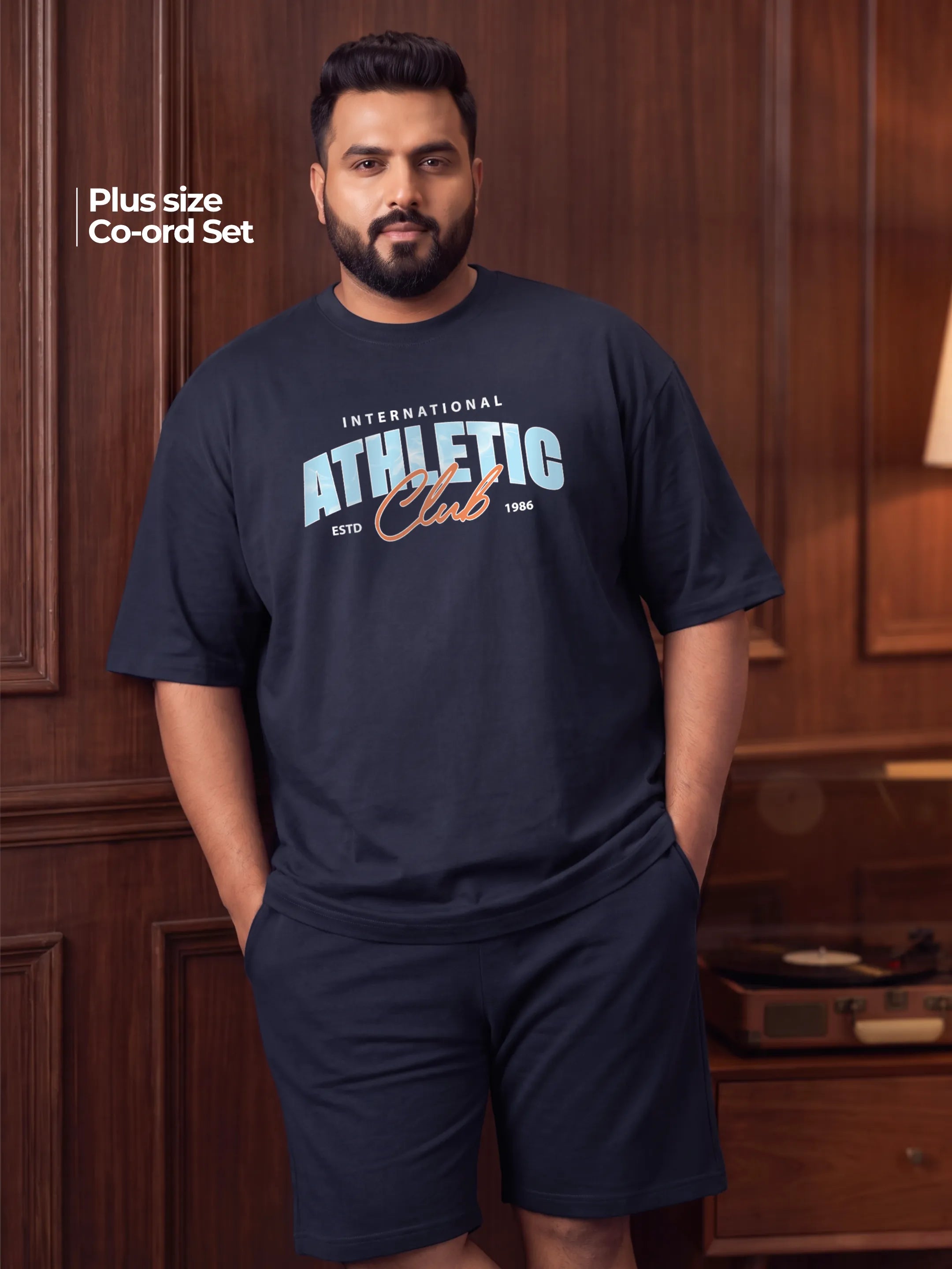 Athletic Cotton Men's Oversized Coord Sets