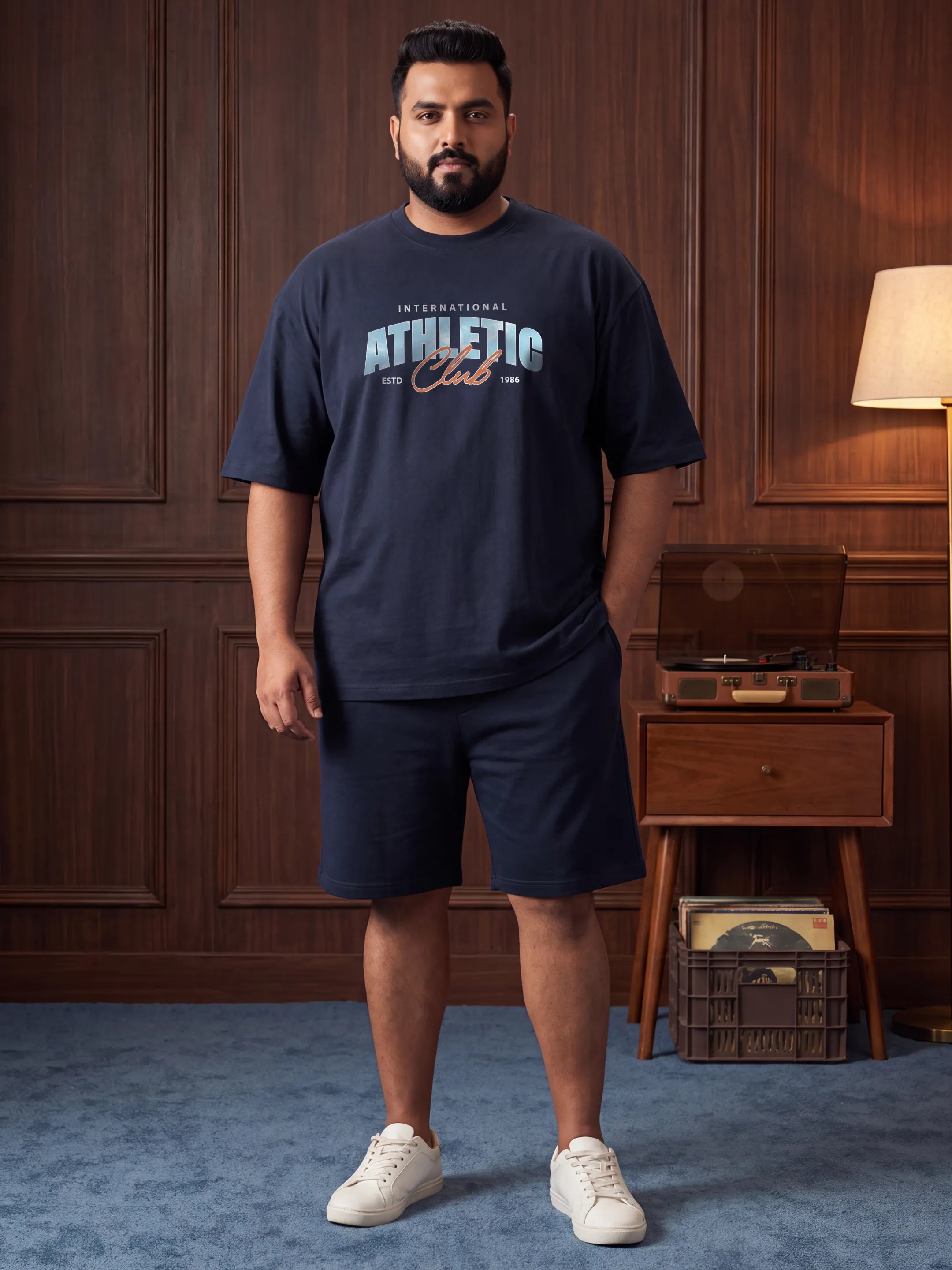 Athletic Cotton Men's Oversized Coord Sets