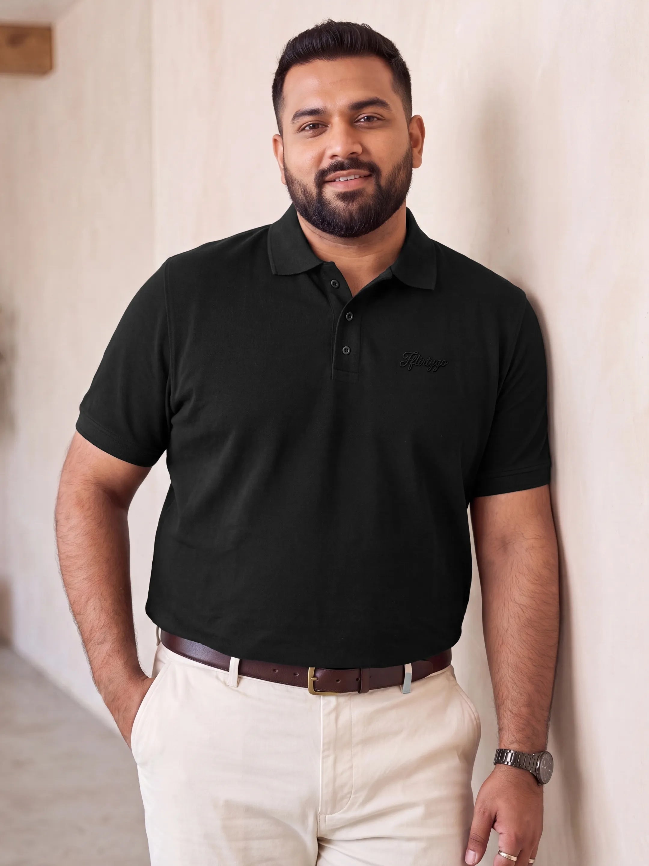 Jet Black Men's PurEase Core Polo