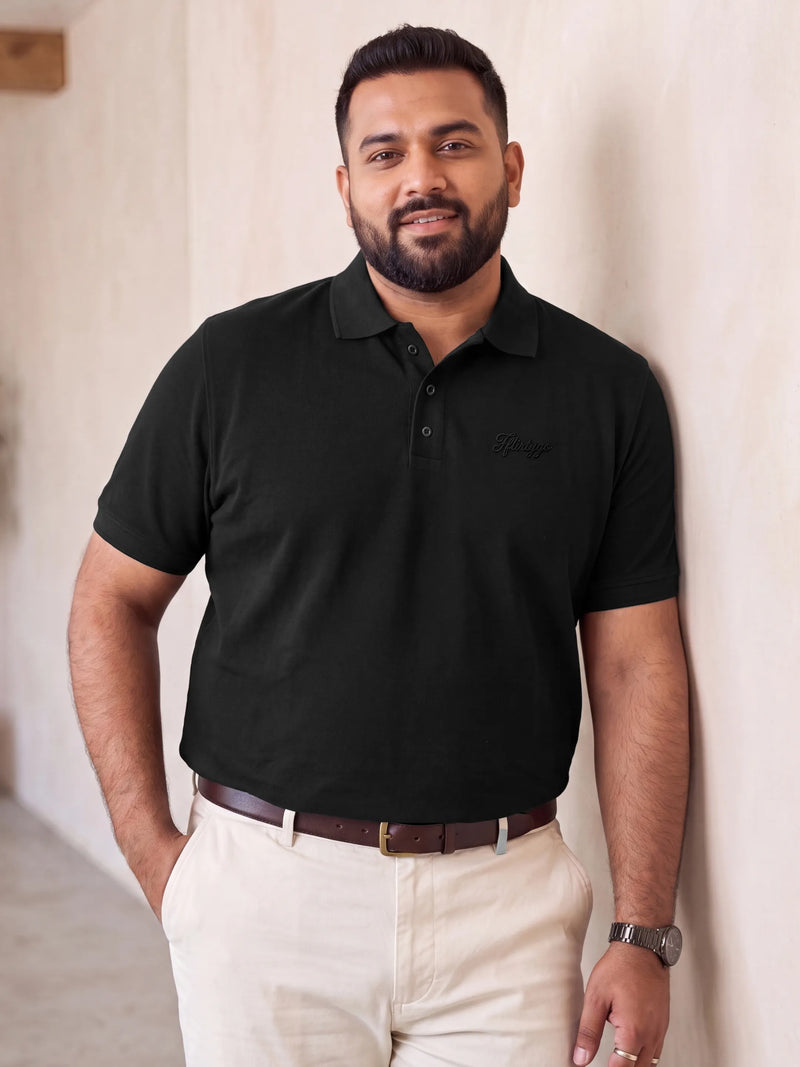 Jet Black Men's PurEase Core Polo