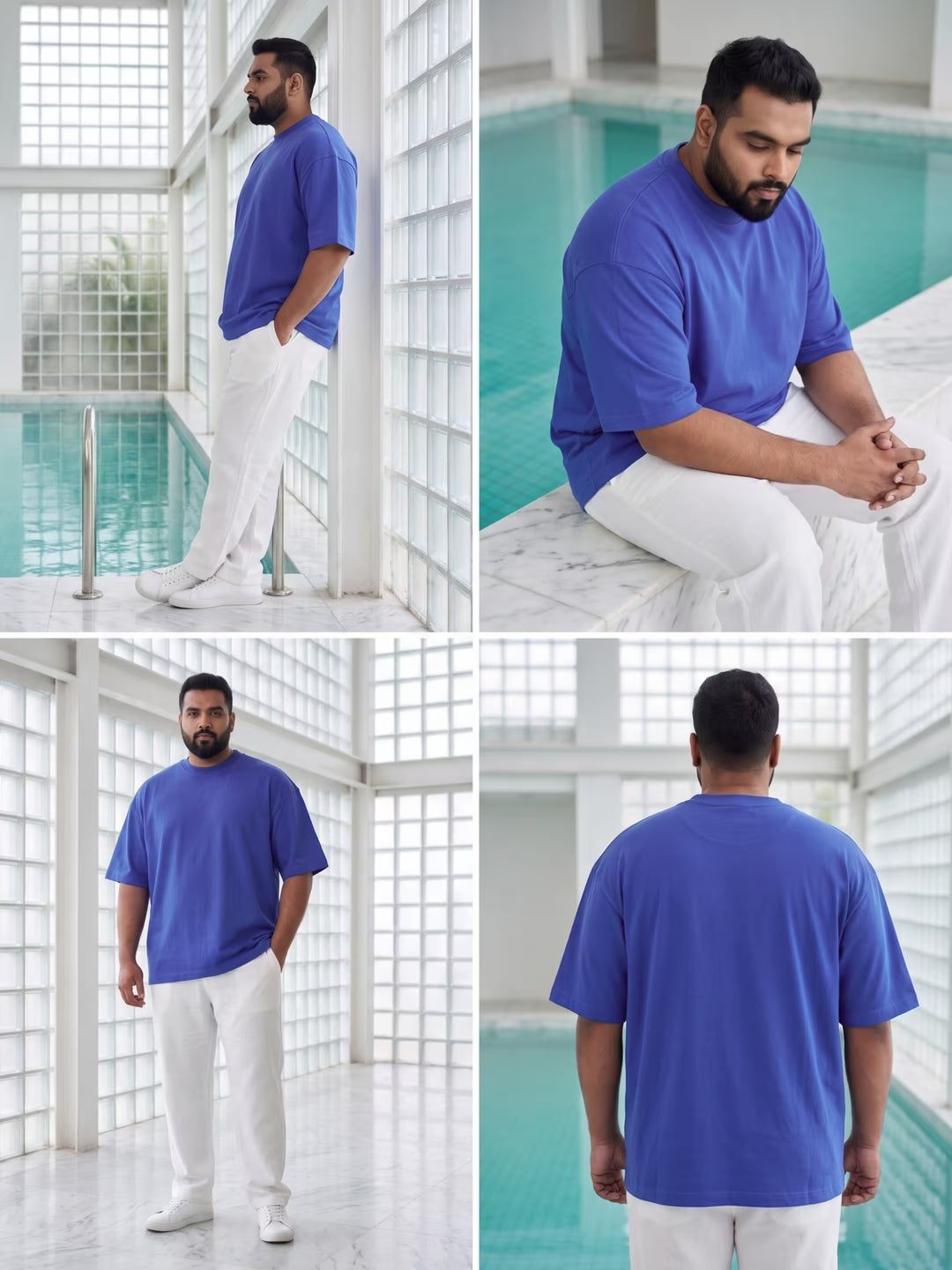 Royal Blue Men's Oversized T-Shirt
