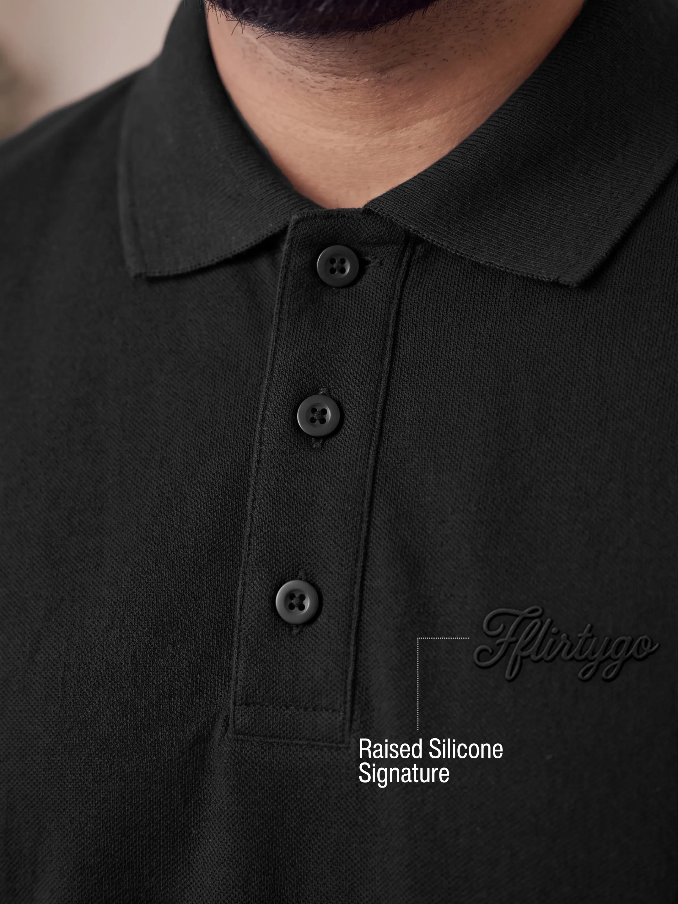 Jet Black Men's PurEase Core Polo