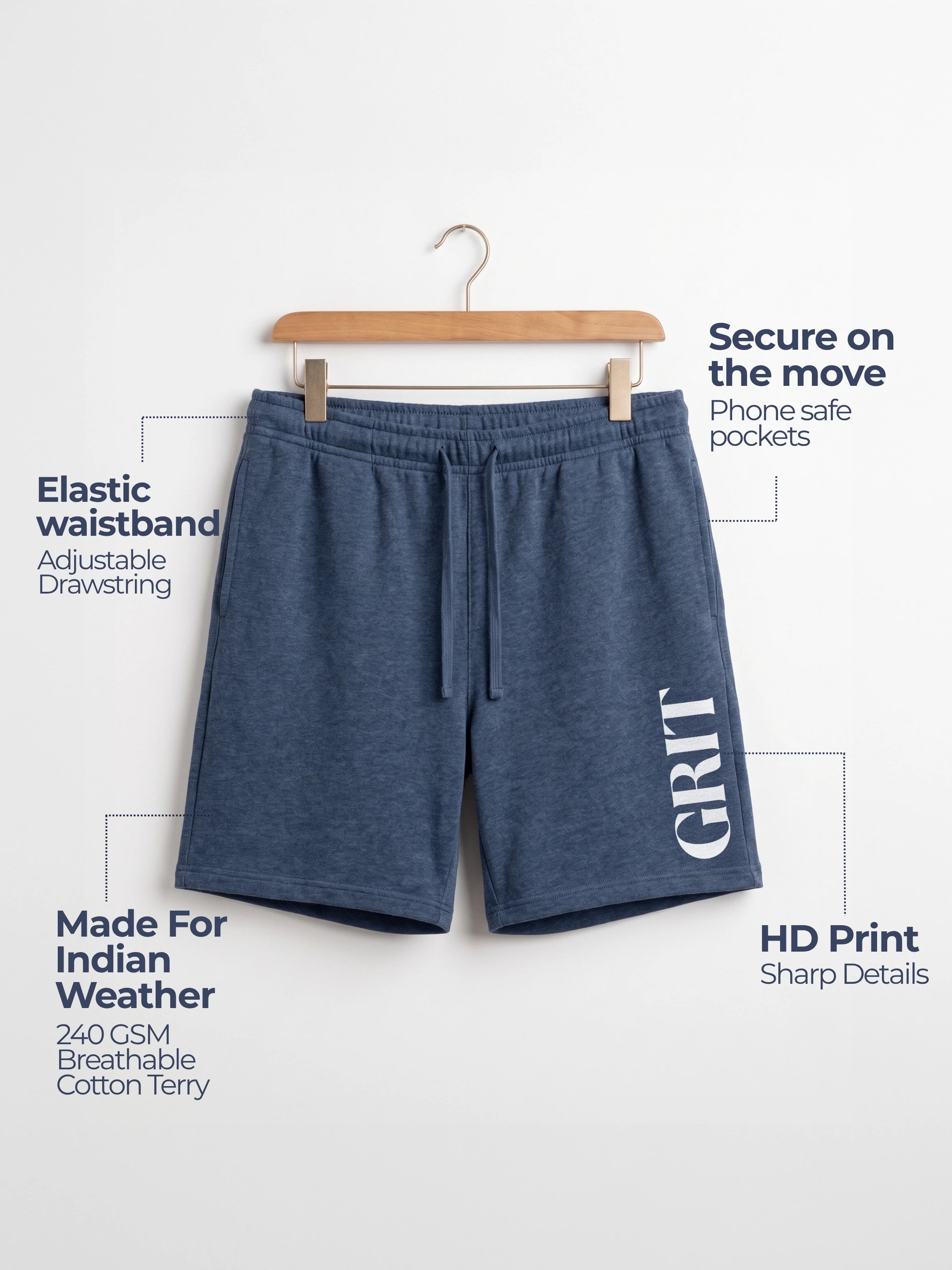 GRIT Cotton Mens Shorts