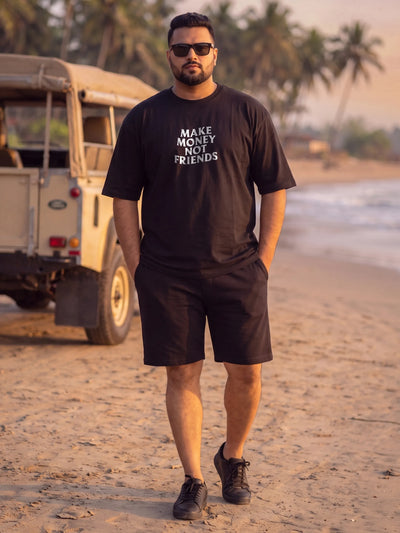 Make Money Not Friends Cotton Men's Oversized Coord Sets