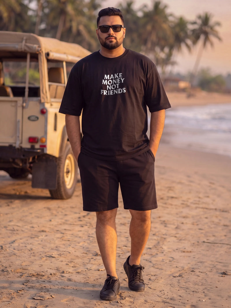Money Is The Motive Cotton Men's Oversized Coord Sets