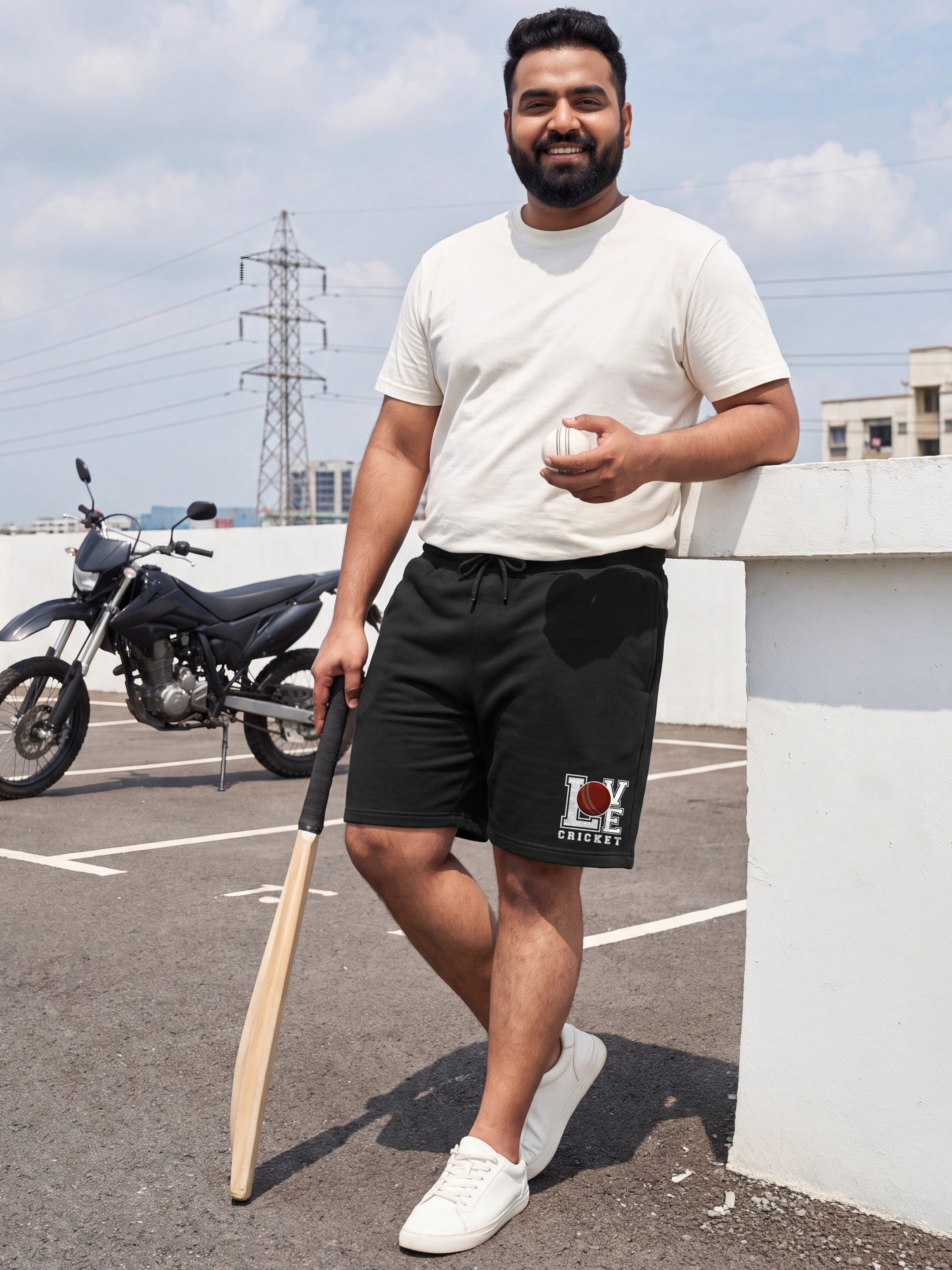 Love Cricket Cotton Mens Shorts