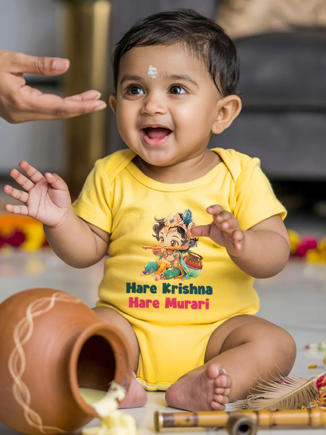 Hare Krishna Hare Murari Baby Romper | Onesies