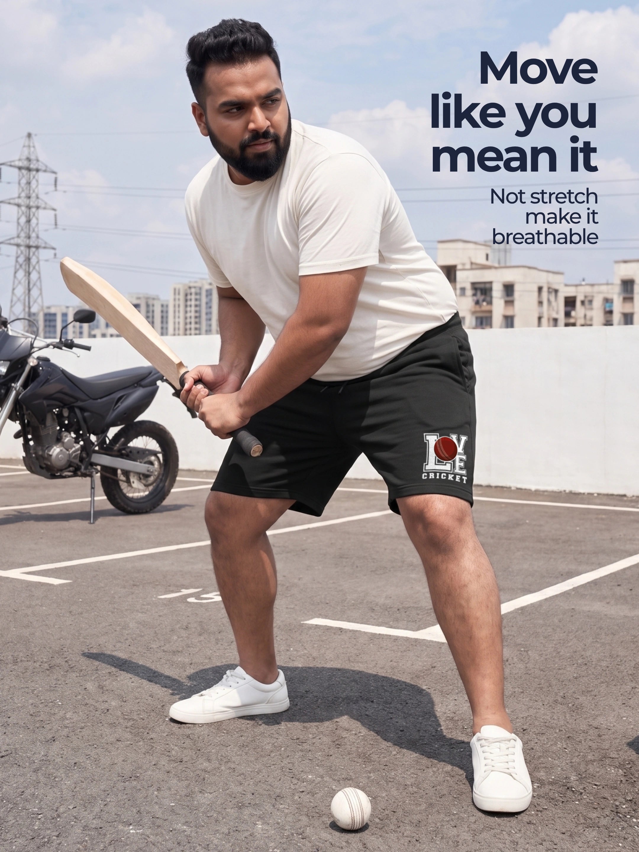 Love Cricket Cotton Mens Shorts