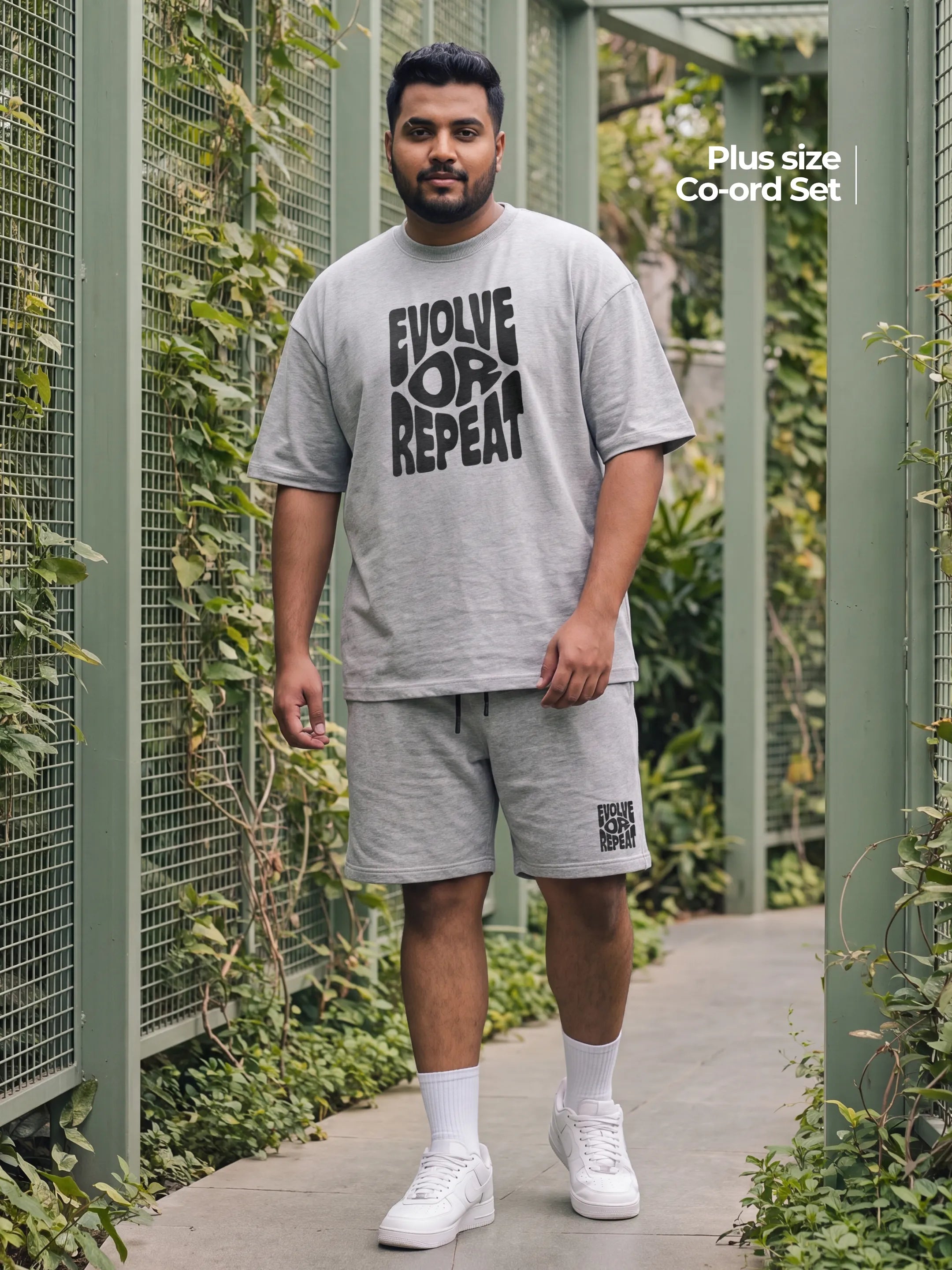 Evolve Or Repeat Cotton Men's Oversized Coord Sets