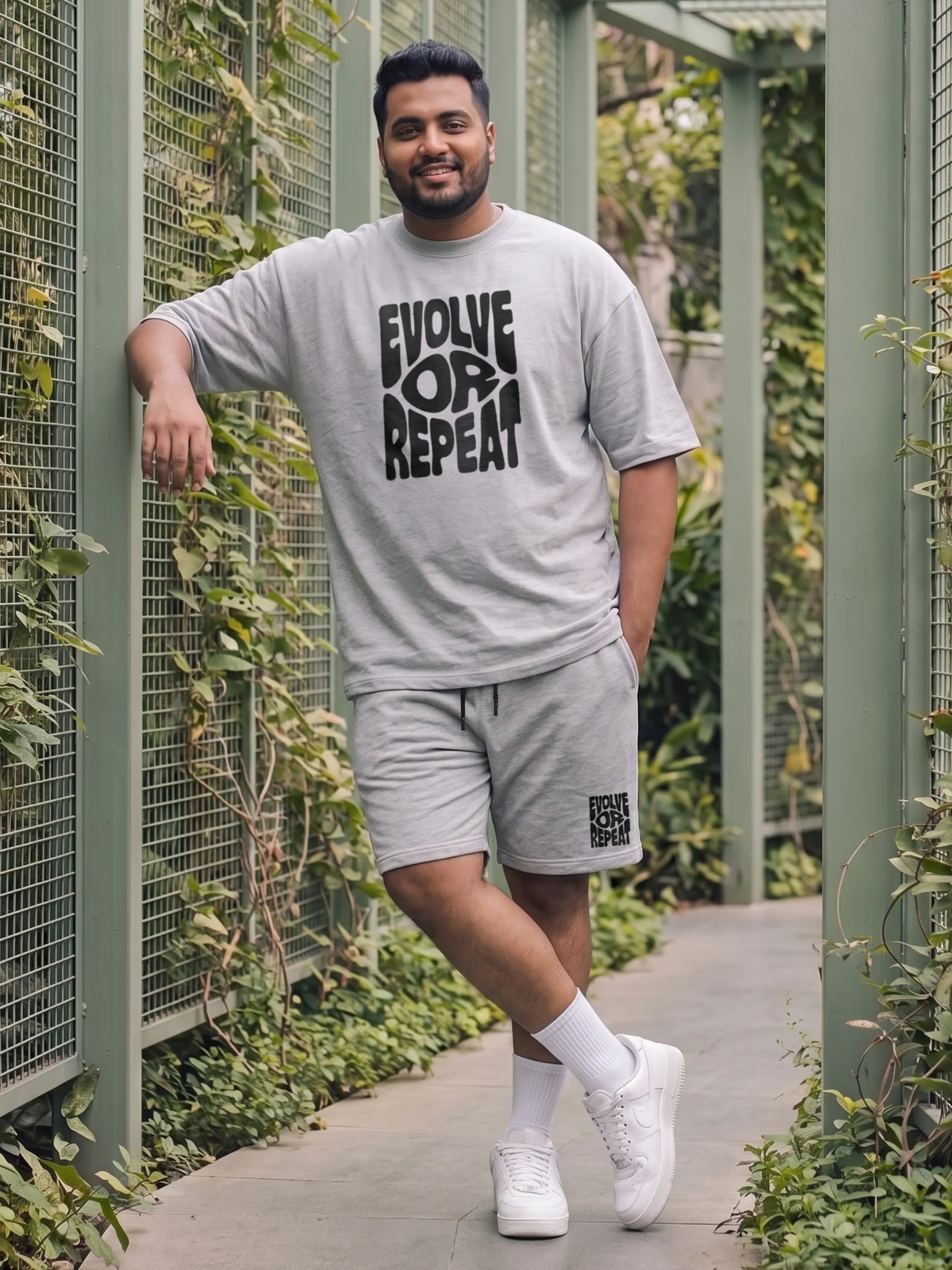 Evolve Or Repeat Cotton Men's Oversized Coord Sets