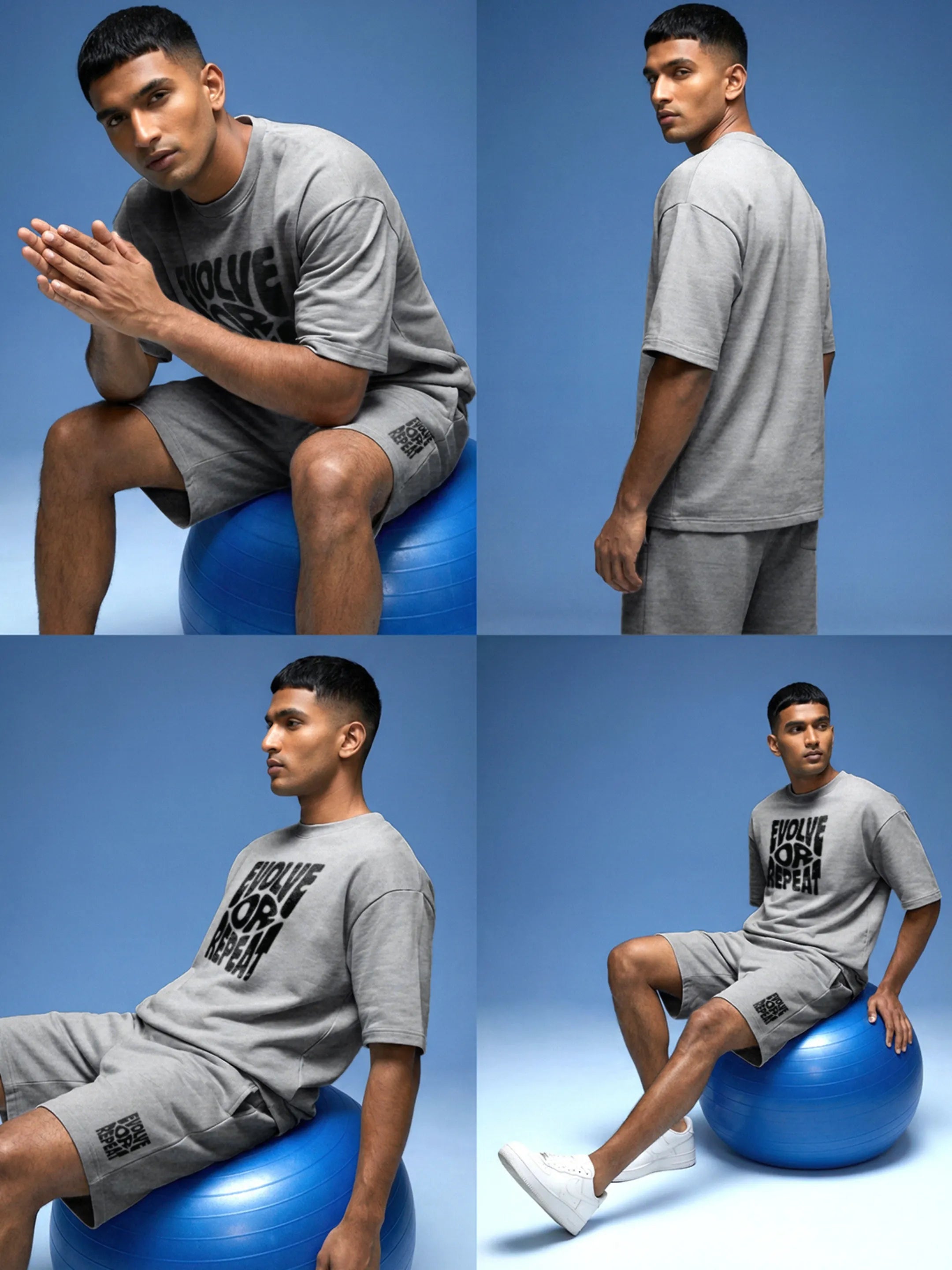 Evolve Or Repeat Cotton Men's Oversized Coord Sets