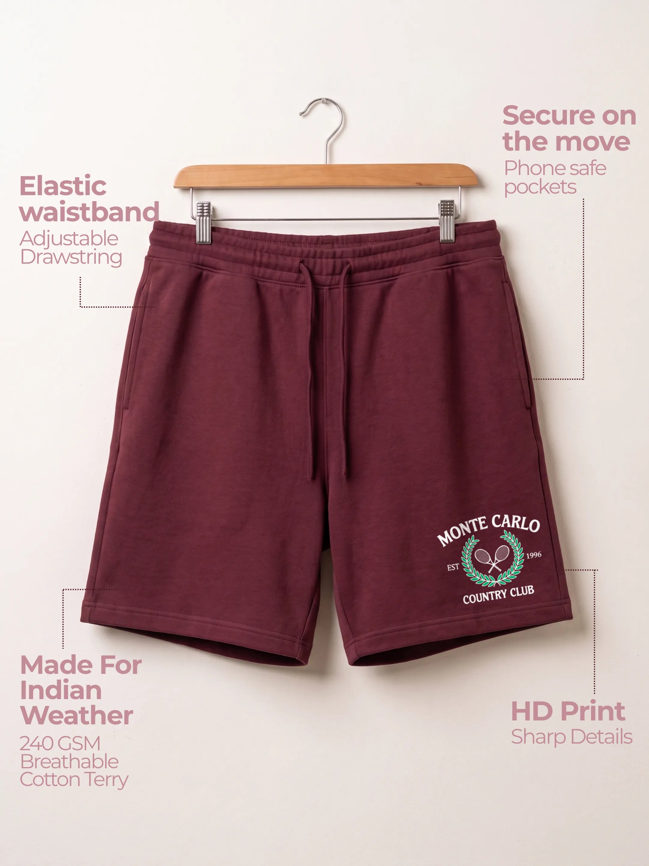 Monte Carlo Cotton Mens Shorts