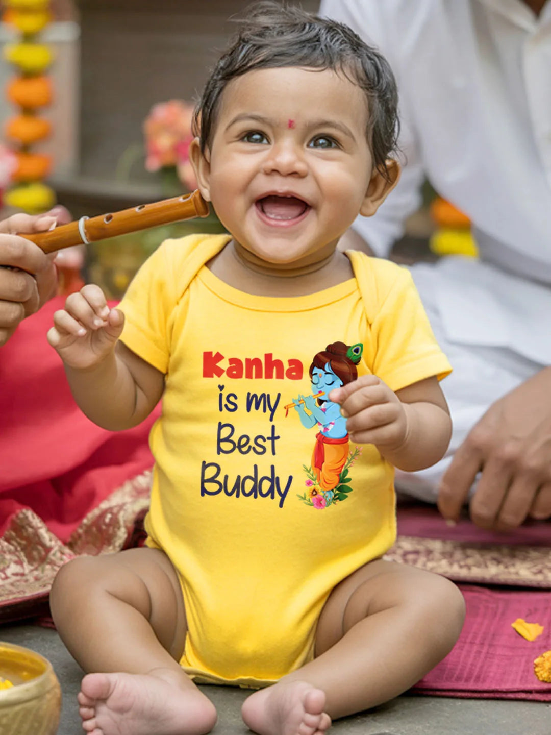 Kanha Is My Best Buddy Baby Romper | Onesies