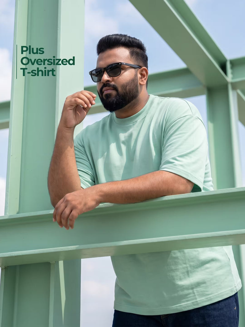 Mint Green Men's Oversized T-Shirt