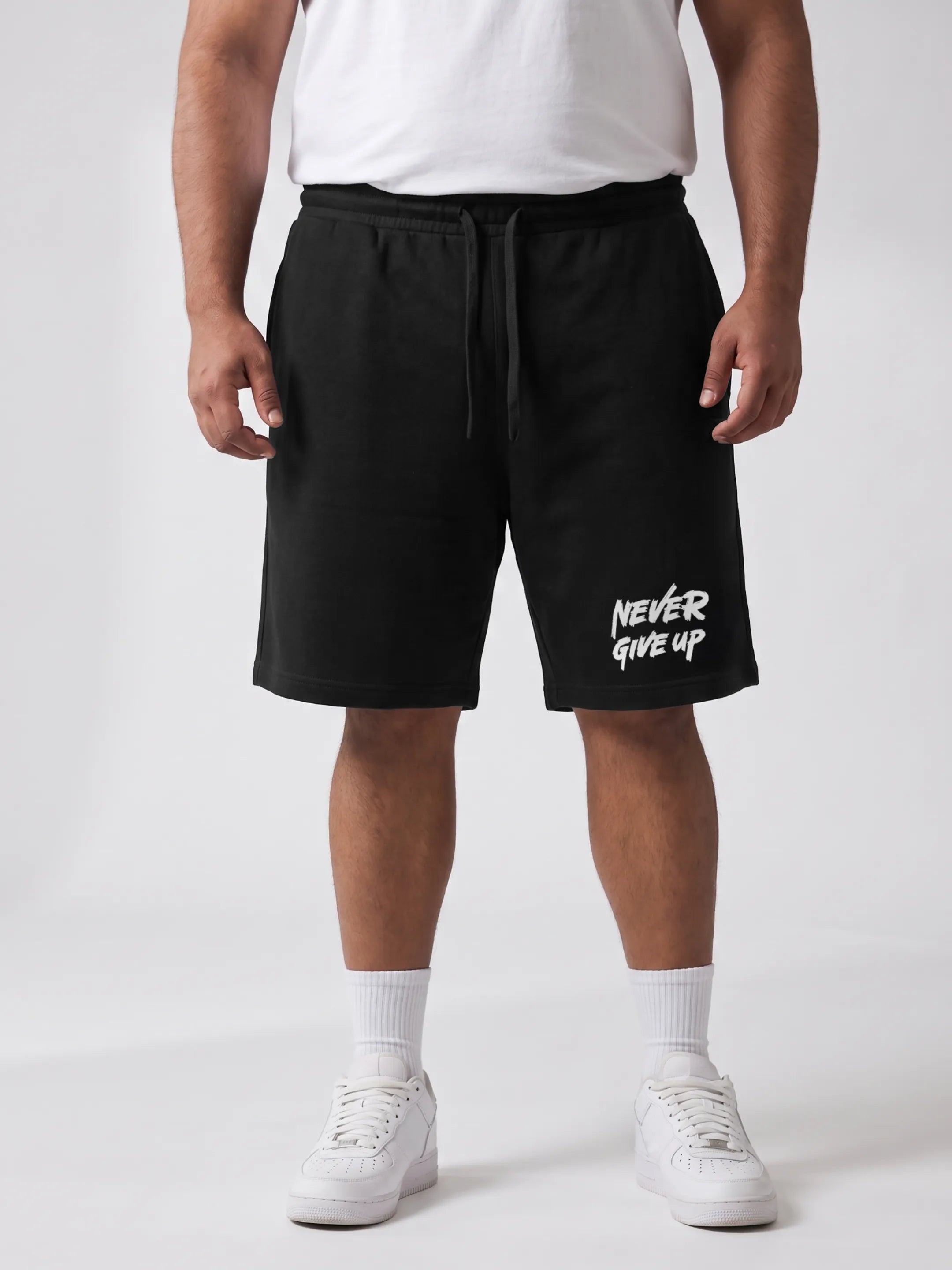 Never Give Up Cotton Mens Shorts