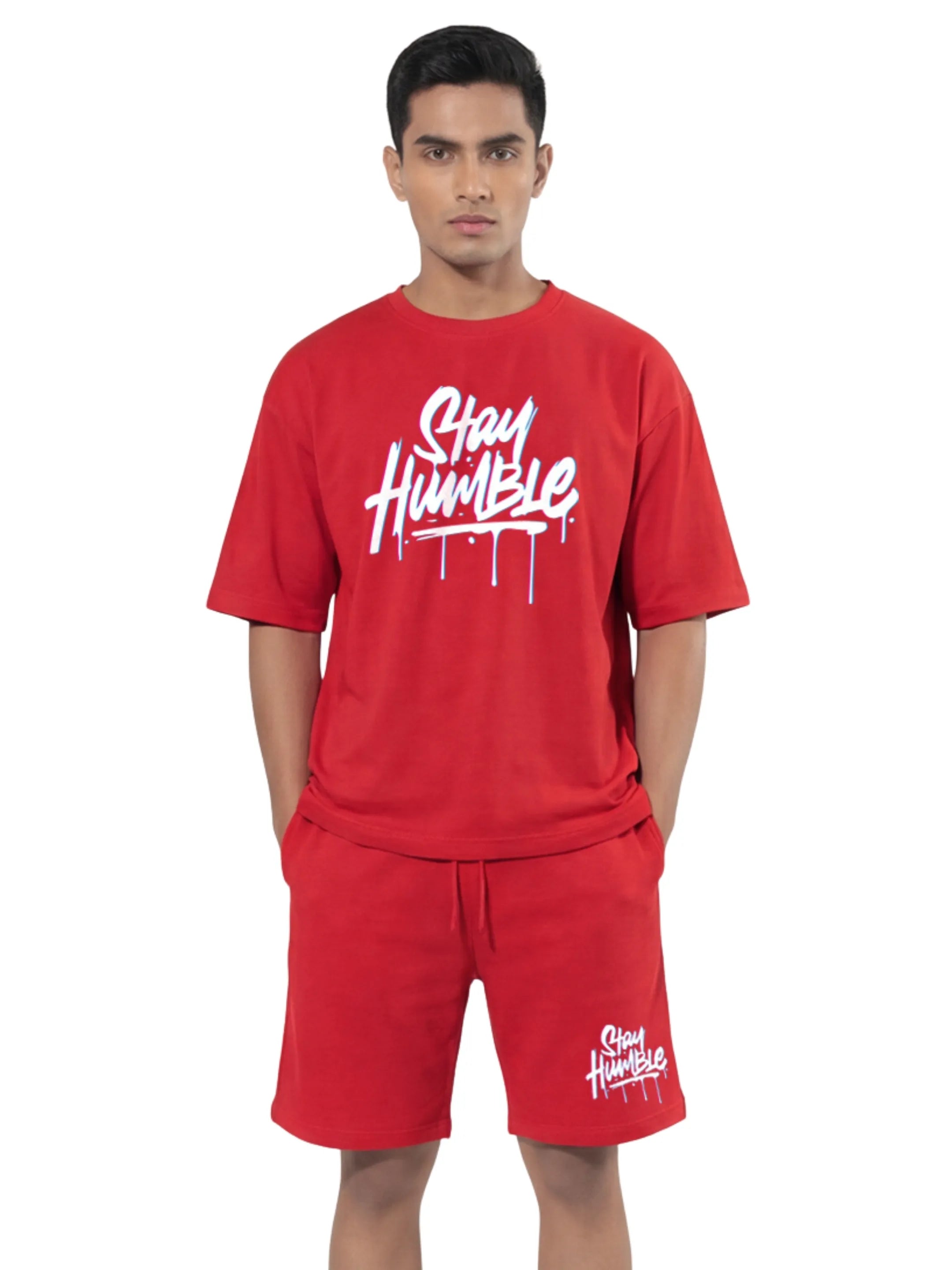 Stay Humble Cotton Men's Oversized Coord Sets