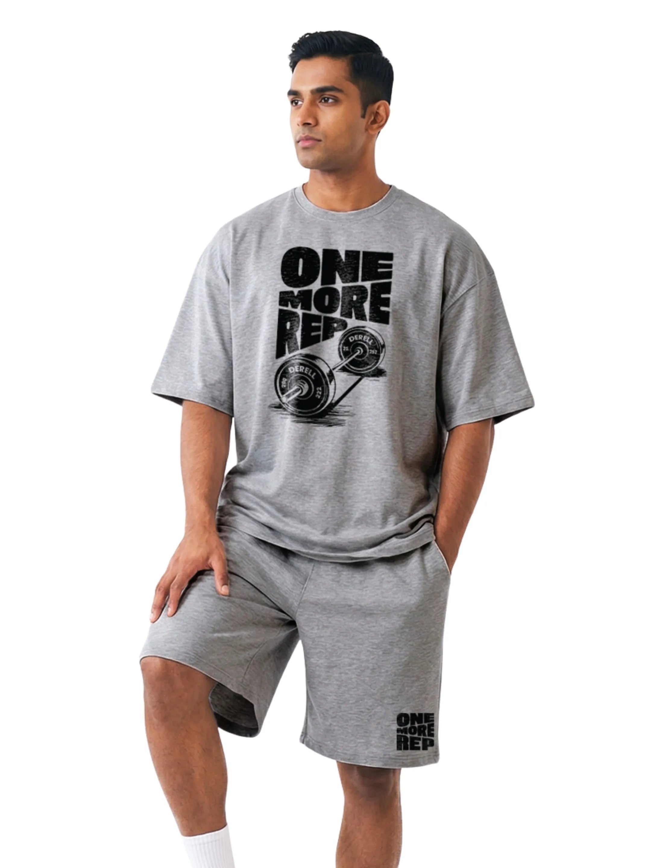 One More Rep Cotton Men's Oversized Coord Sets