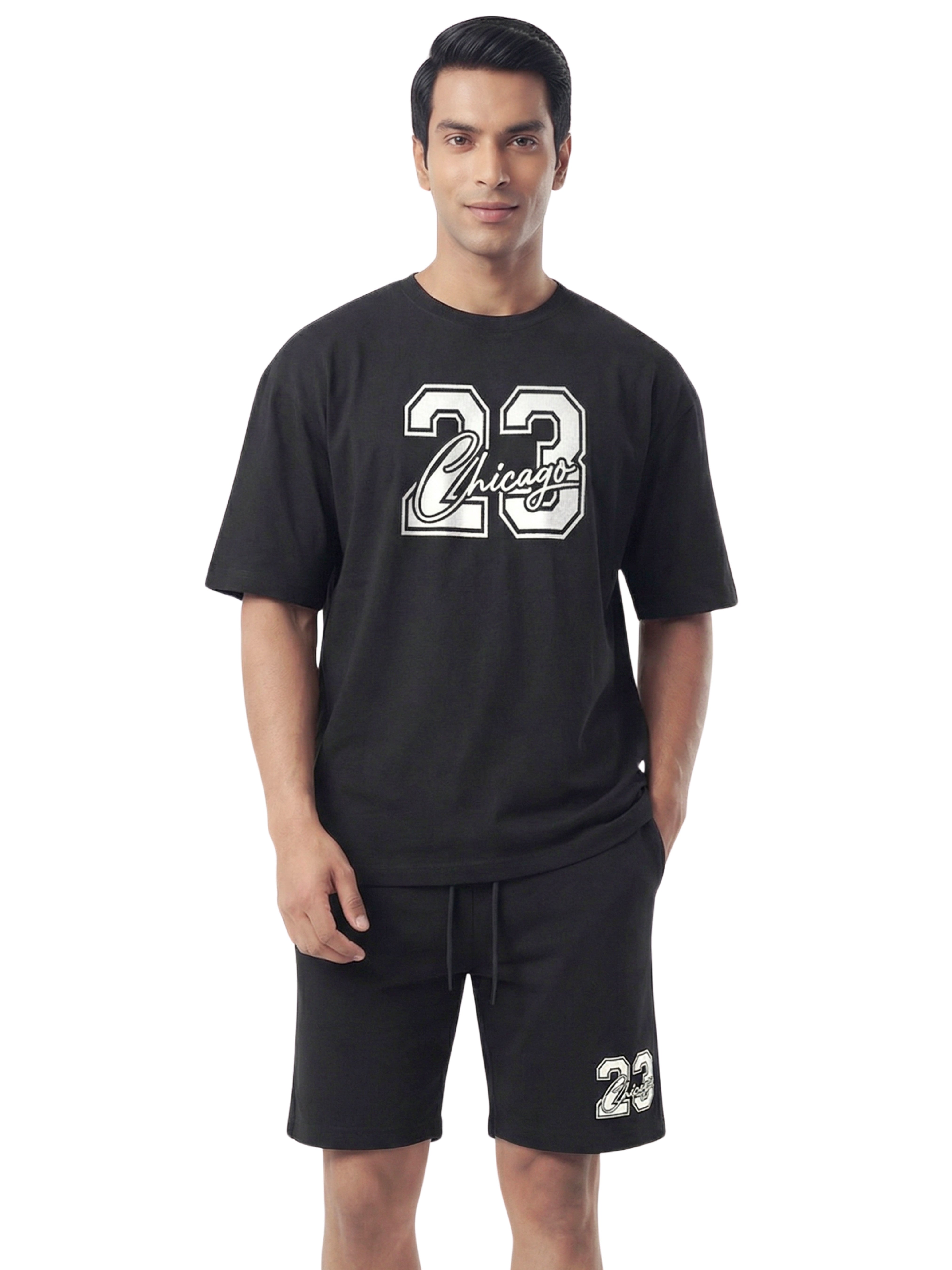 23 Chicago Cotton Mens T Shirt and Shorts Combo Set