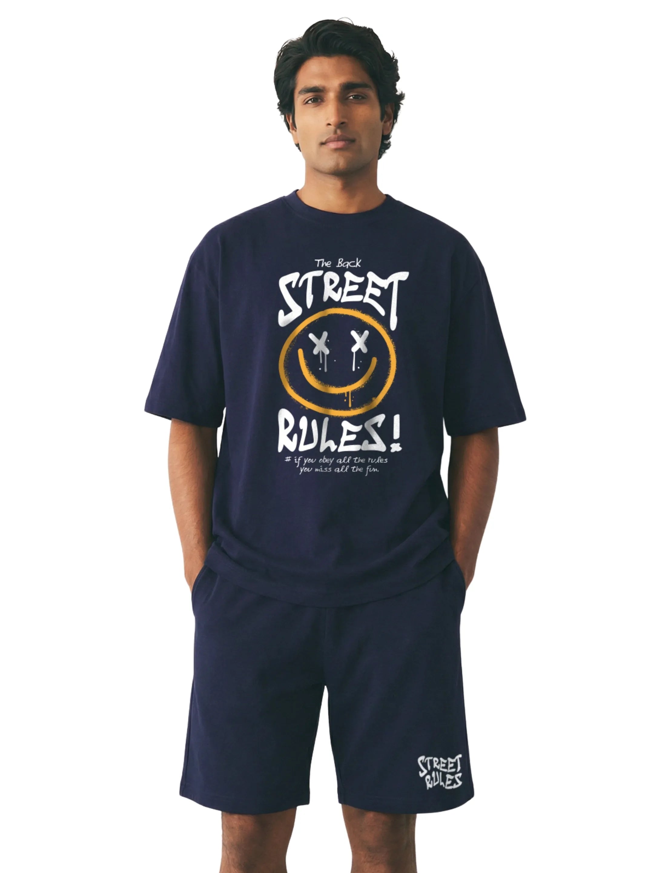 Street Rules Cotton Men's Oversized Coord Sets