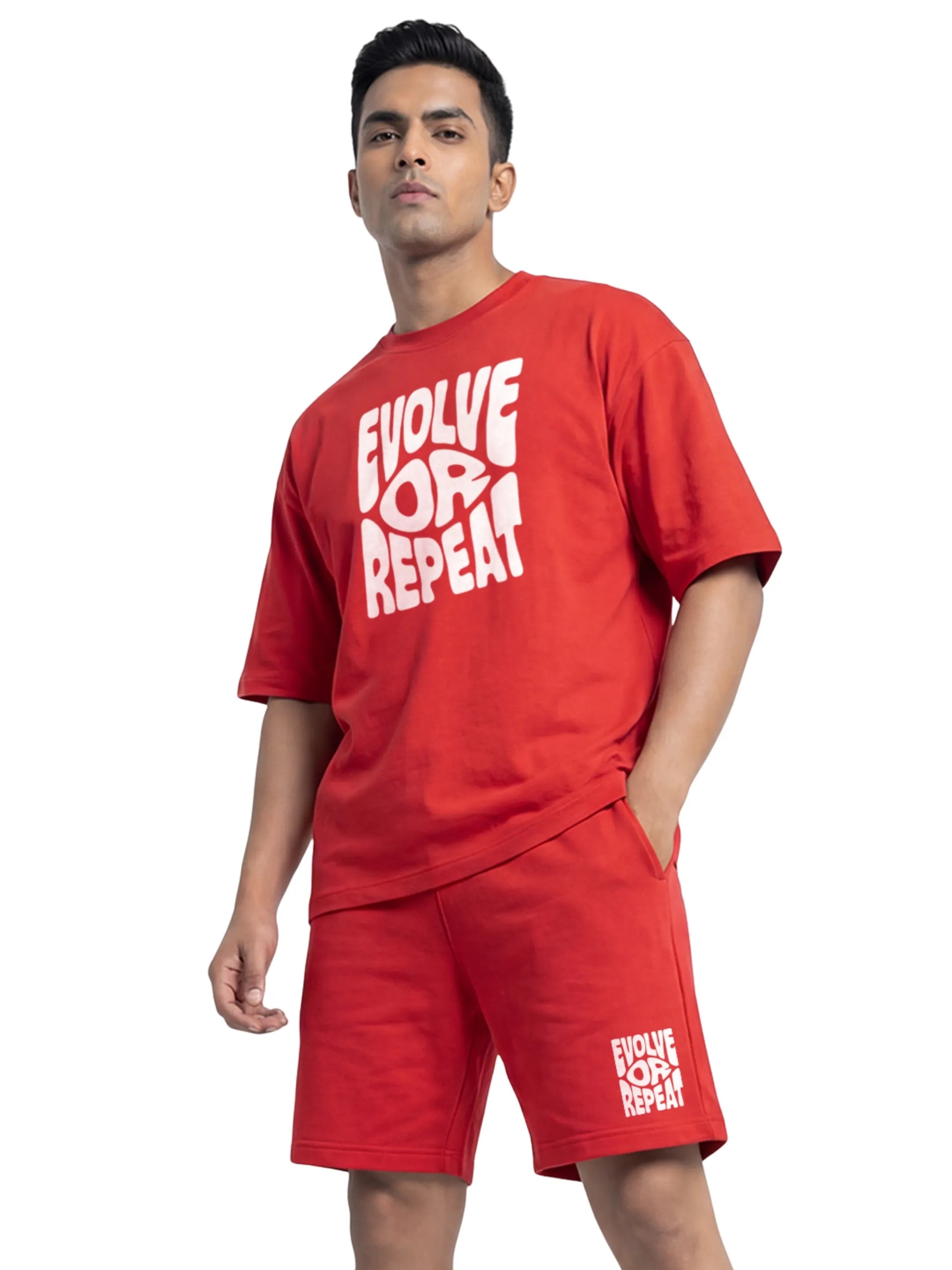Evolve Or Repeat Cotton Men's Oversized Coord Sets