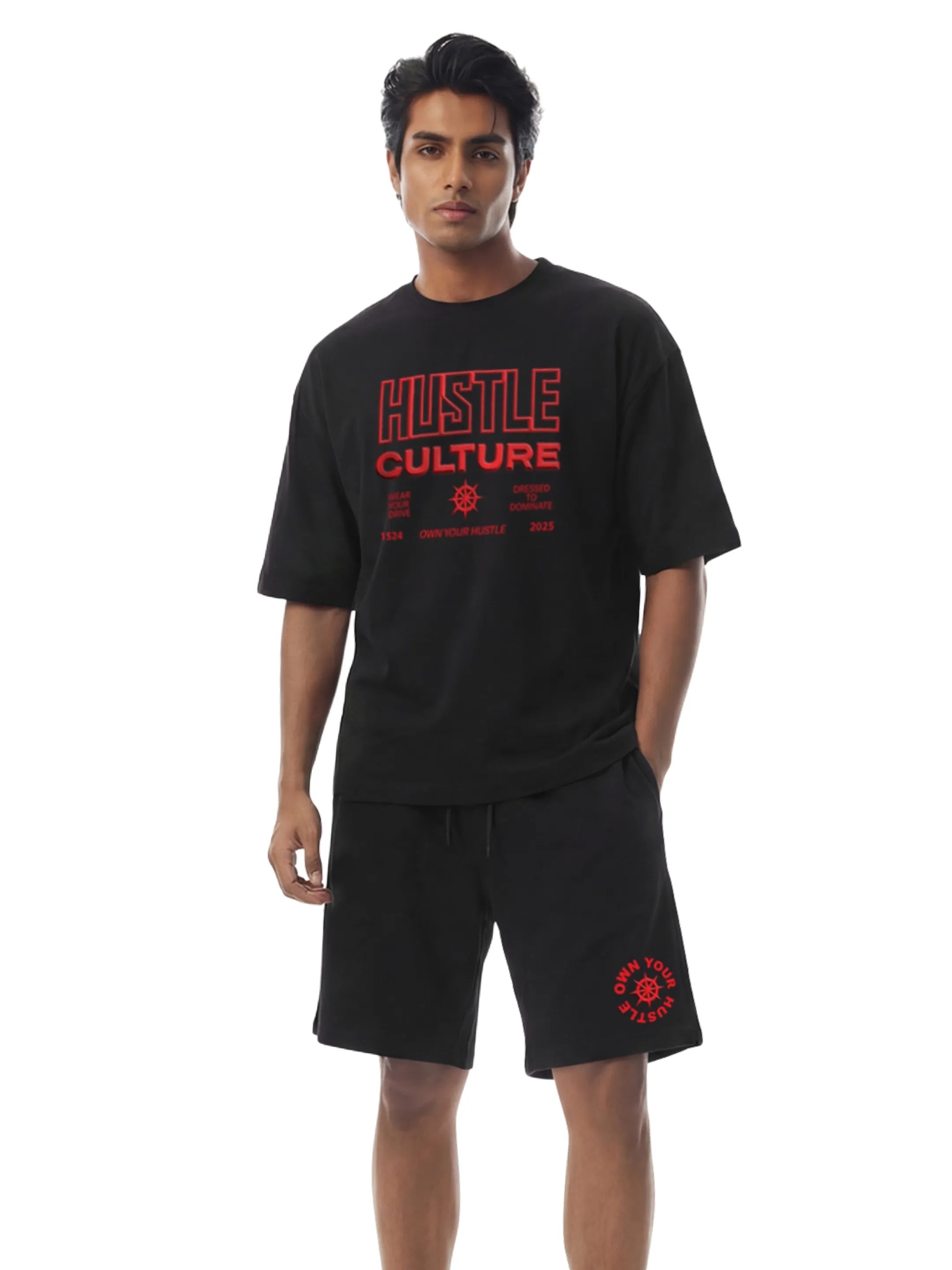 Hustle Culture Cotton Men's Oversized Coord Sets