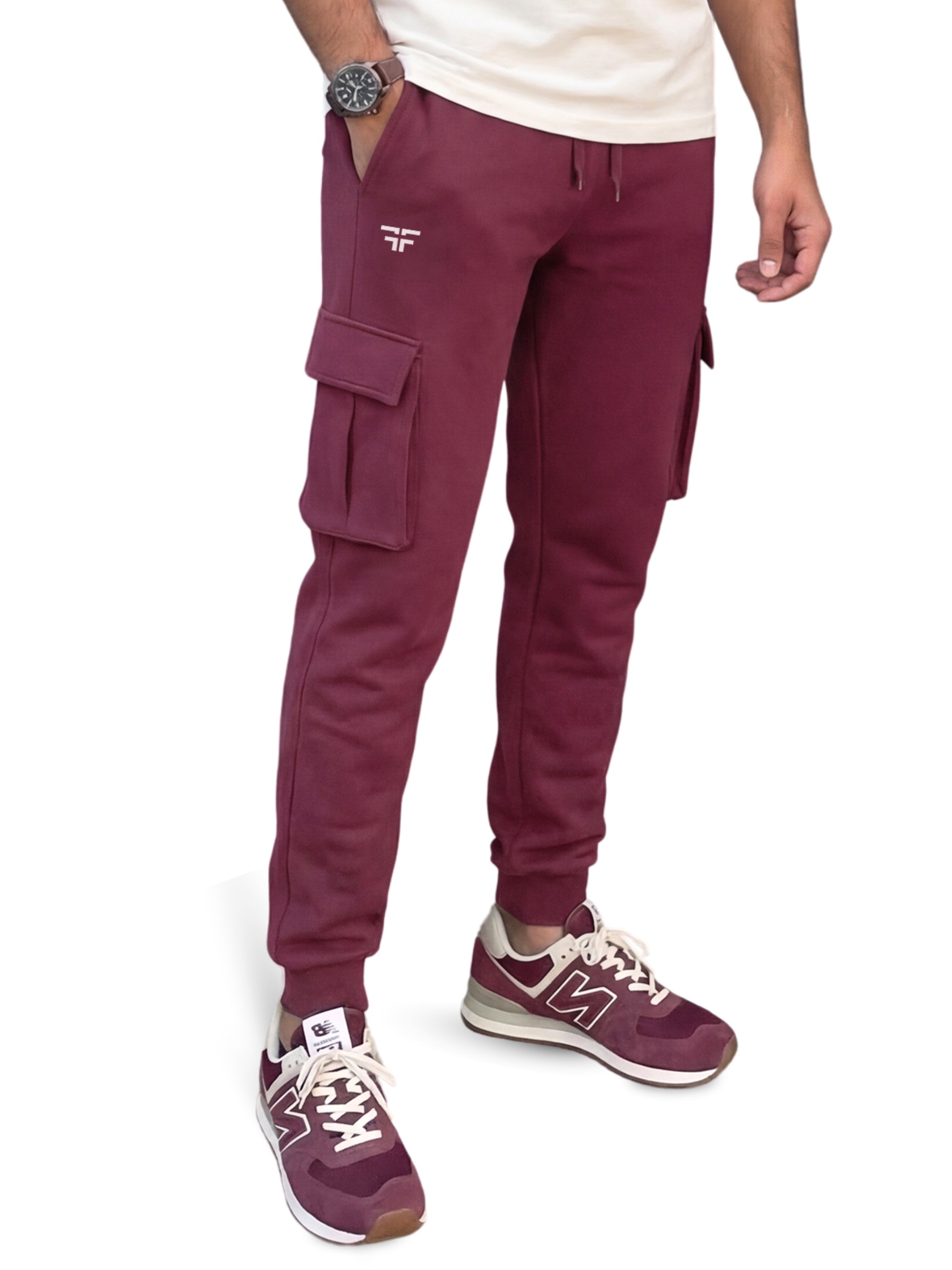 Maroon Joggers w/ Box Pockets