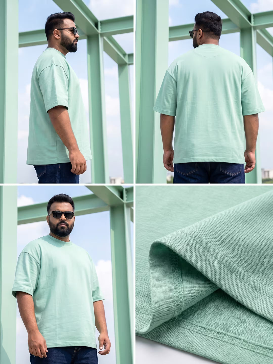 Mint Green Men's Oversized T-Shirt