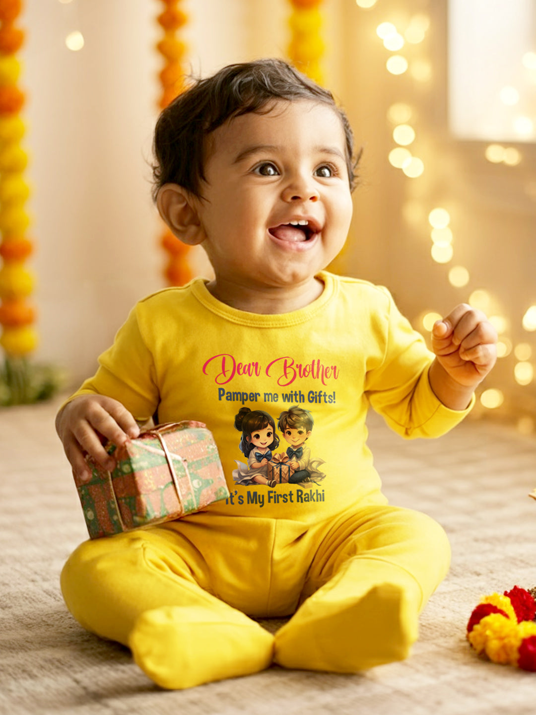 Dear Brother It's My First Rakhi Baby Romper | Onesies