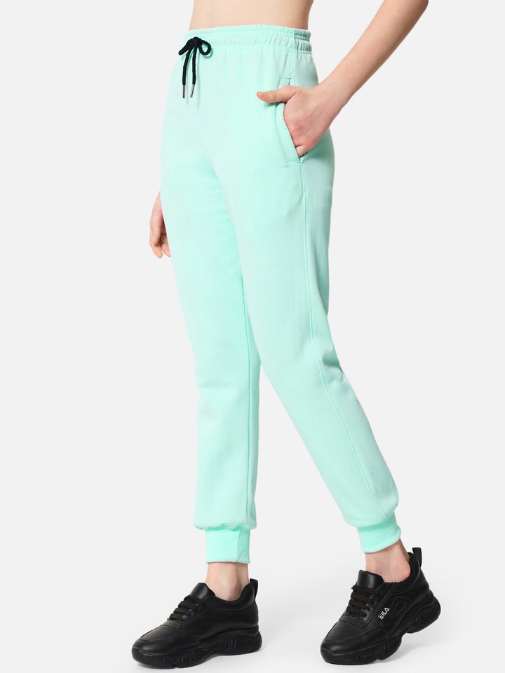Sea Green Color Thermal Joggers