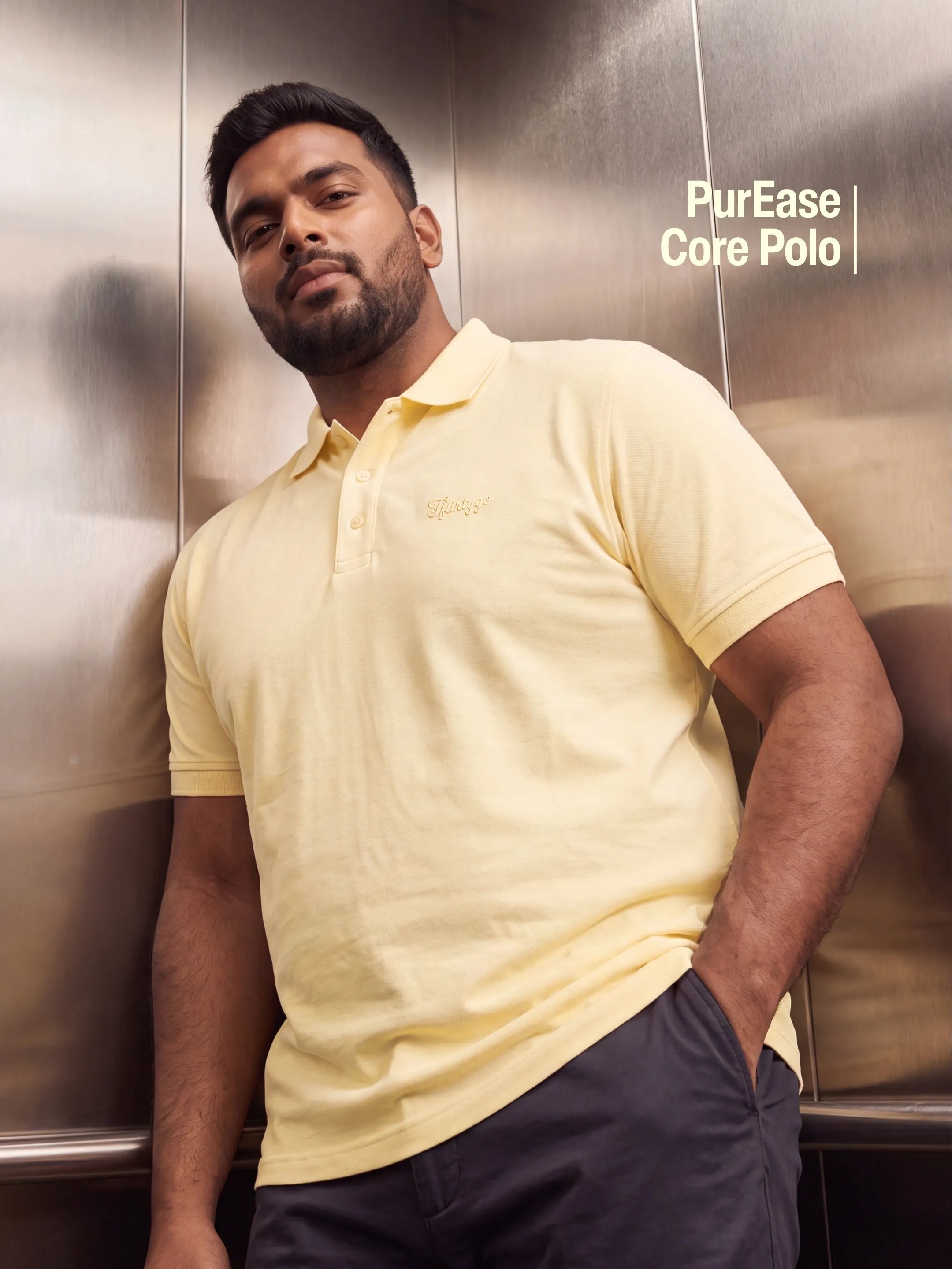 Butter Yellow Men's PurEase Core Polo
