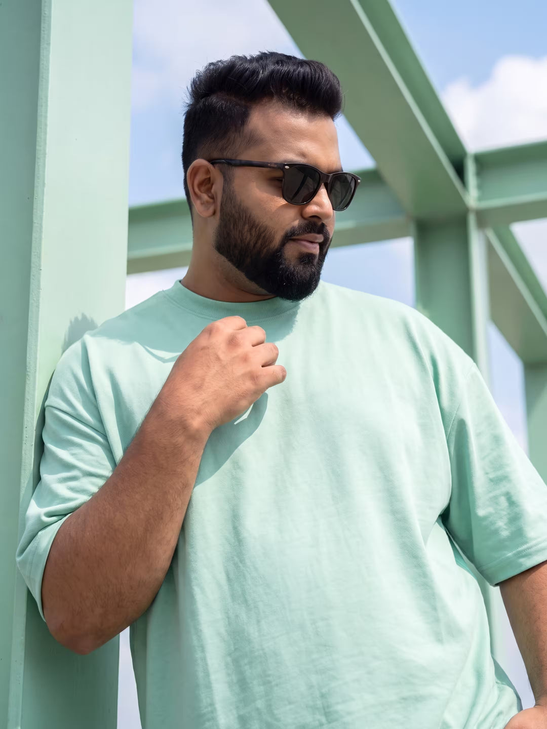 Mint Green Men's Oversized T-Shirt